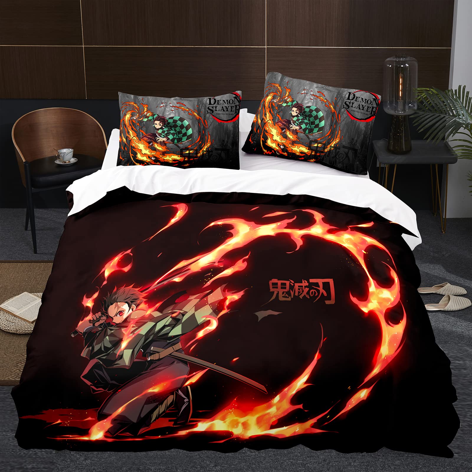 Anime Duvet Cover Set - Full Character Print Bedding Set with Quilt Cover (Style 37, Twin Size) for Anime Fans' Bedroom Decor | Soft & Comfortable for Kids, Teens & Adults