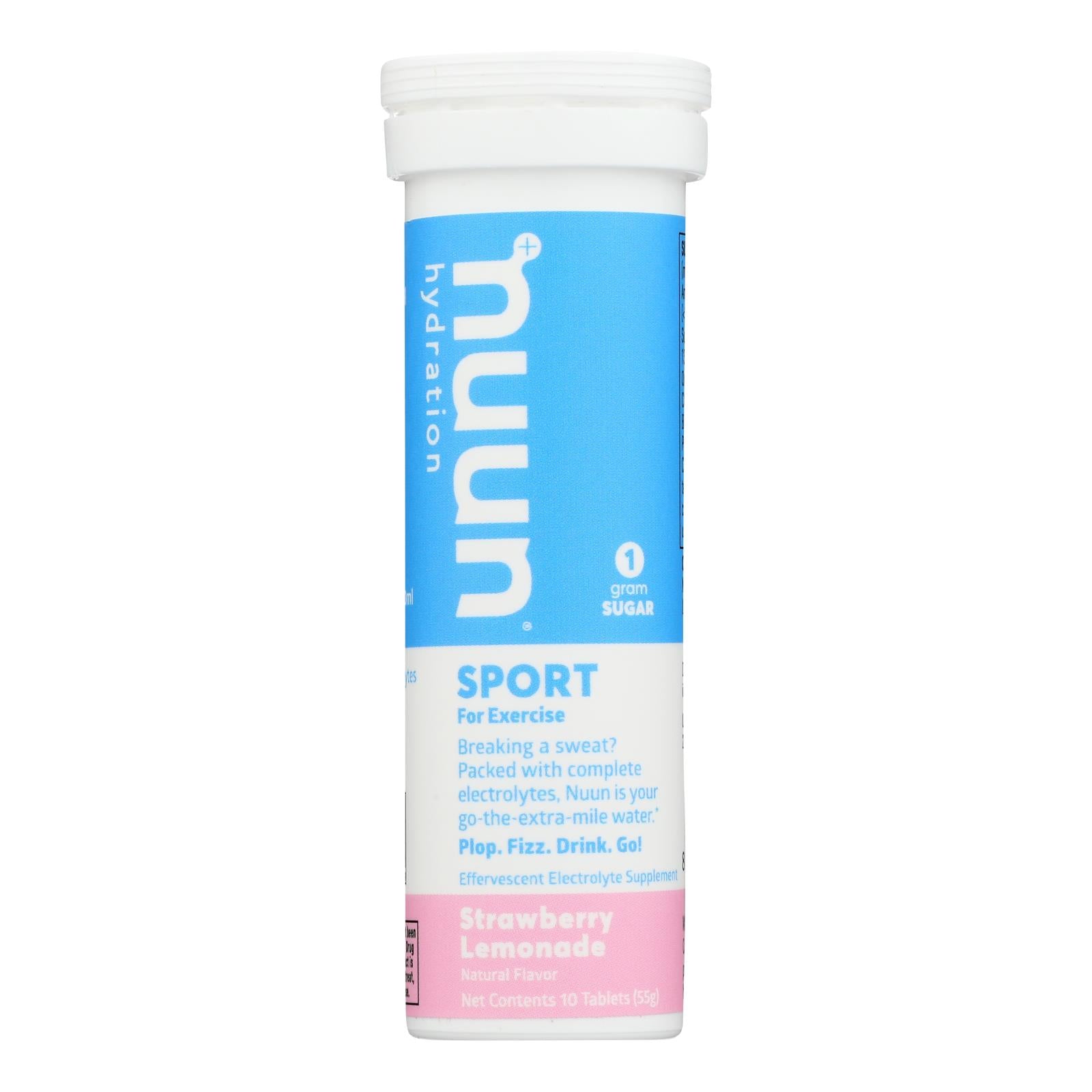 Nuun Hydration Electrolyte Tablets - Strawberry Lemonade Flavor | Replenish Electrolytes & Boost Hydration for Sports, Workouts & Outdoor Activities