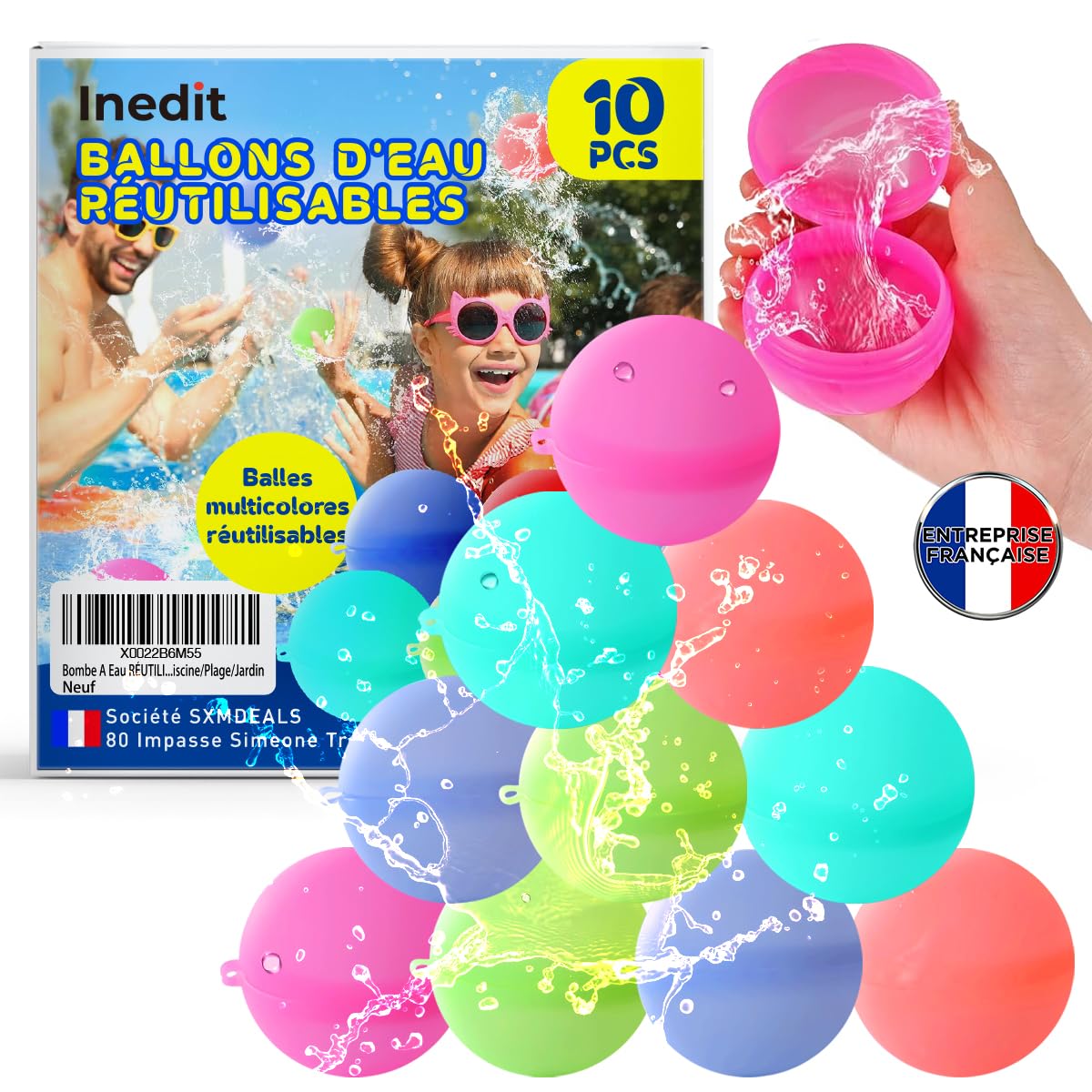 Reusable Water Bomb Set – 10 Quick-Fill Water Bombs for Epic Pool, Beach, Garden, and Backyard Water Battles