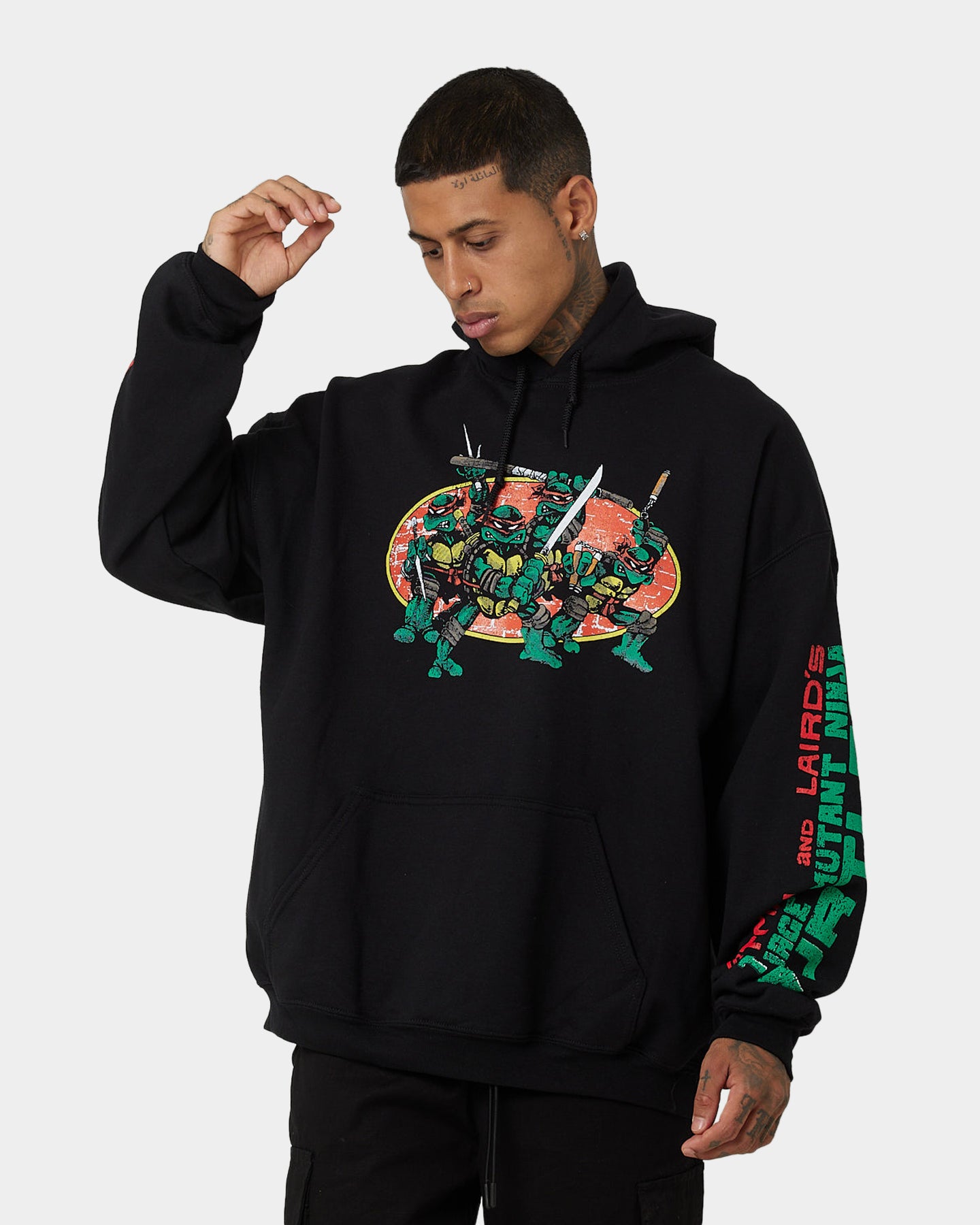 Original Vintage Teenage Mutant Ninja Turtles Hoodie - Black TMNT Graphic Pullover Sweatshirt for Men & Women - Perfect for Cosplay, Comic Con & Streetwear Fashion