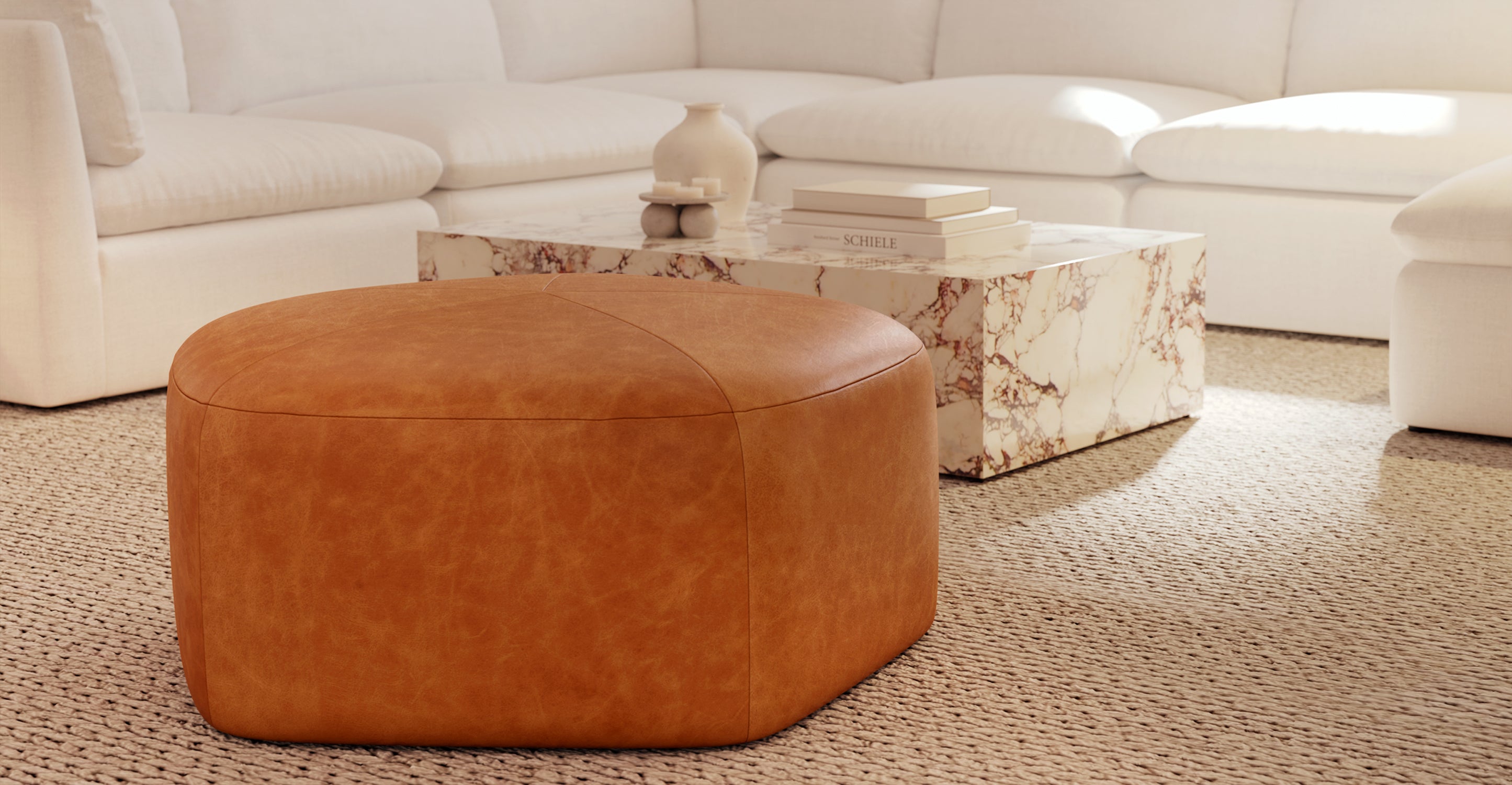 Stylish Pentagon Ottoman - Modern Geometric Footrest Pouf for Living Room, Bedroom & Office - Perfect for Extra Seating, Footrest & Home Decor