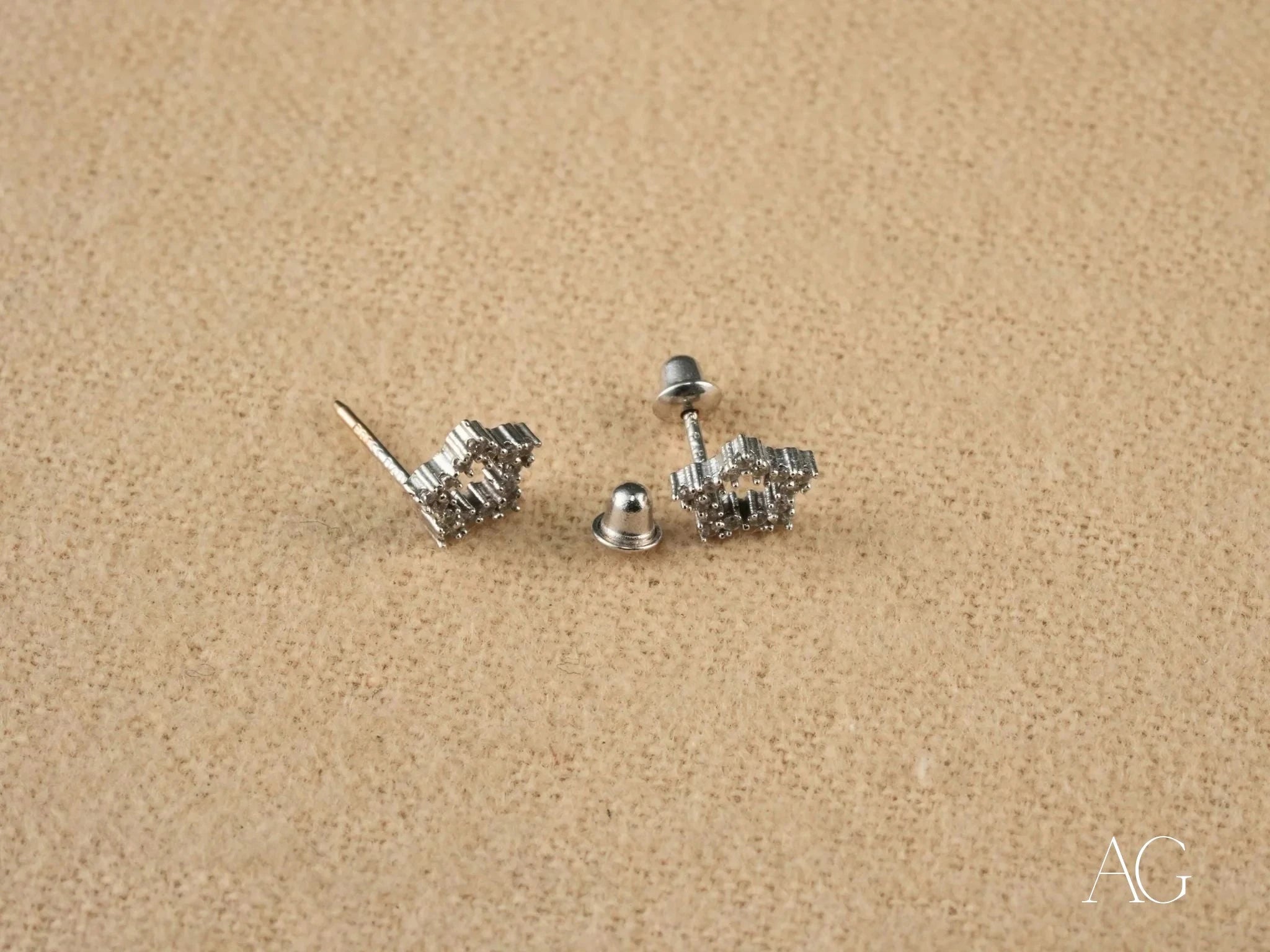 18K White Gold Star CZ Earrings - Celestial Spark Stud Earrings for Women | Perfect for Parties, Weddings & Everyday Elegance