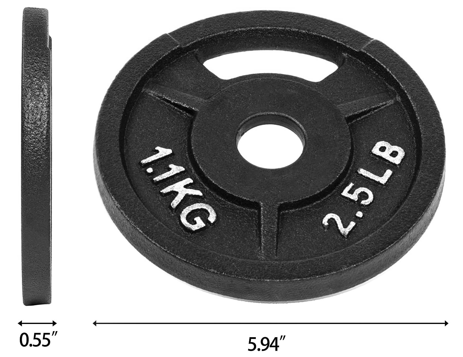 Signature Fitness Standard 1-Inch Cast Iron Weight Plates - Strength Training & Weightlifting Equipment for Home Gym, CrossFit, and Powerlifting Workouts