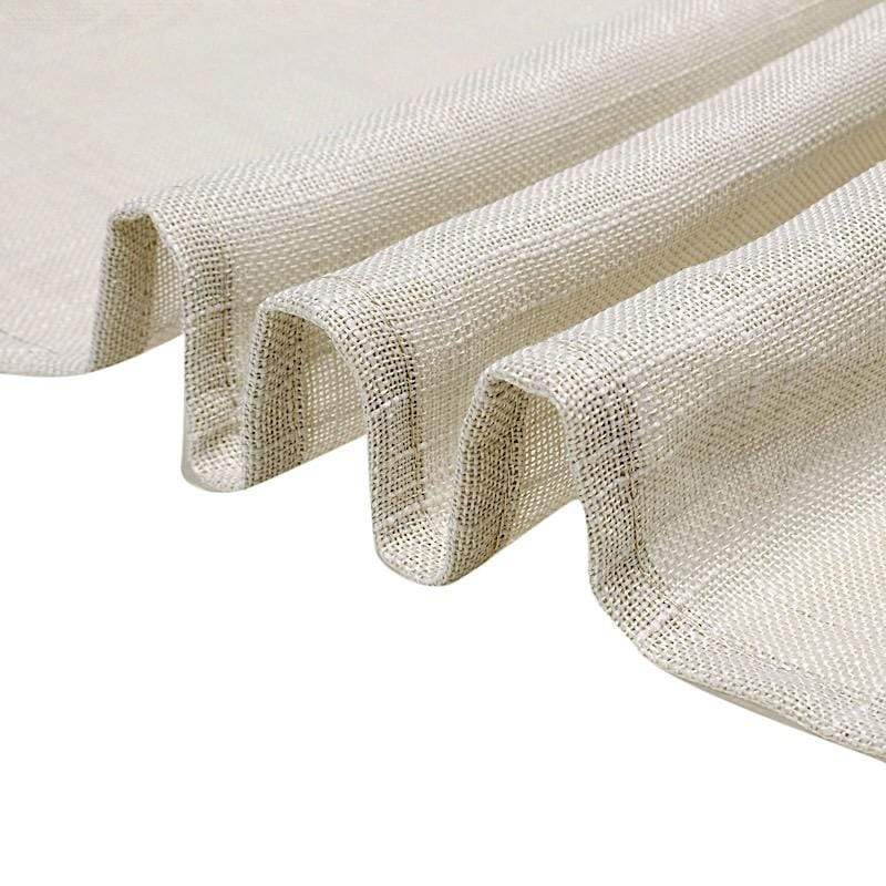 Premium 120 Round Faux Burlap Polyester Tablecloth - Waterproof & Wrinkle-Resistant for Dining, Parties, and Outdoor Events
