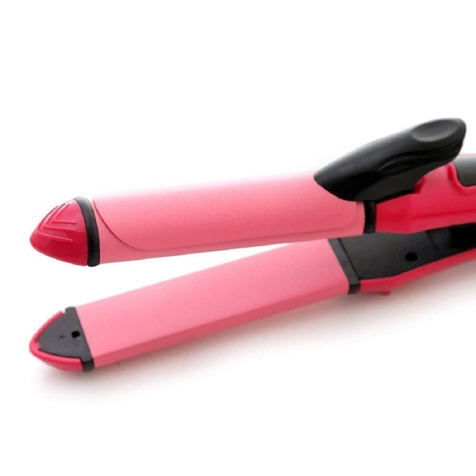 WONIRY 2 in 1 Hair Straightener and Curler Combo - Professional Ceramic Flat Iron & Curling Wand for Women (Pink) | Salon-Quality Styling for Home Use, Travel & Everyday Beauty