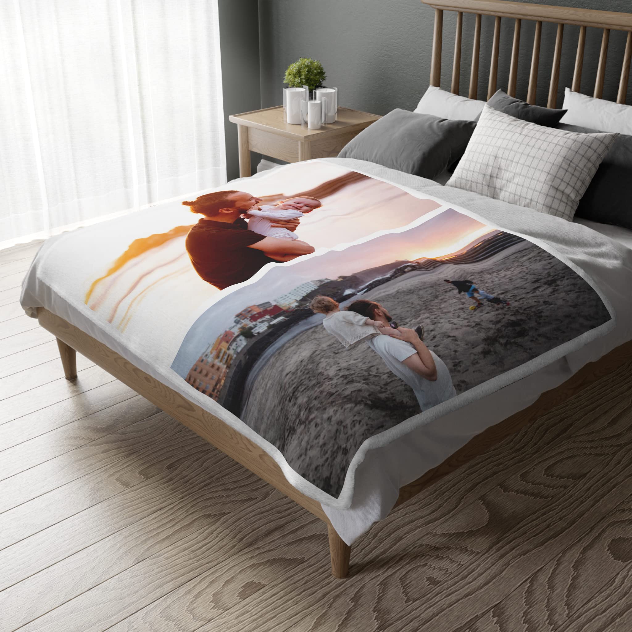 **Personalized Photo Collage Blanket - Custom Flannel Fleece Throw Blanket for Dad, Grandpa, Husband - Unique Gift from Daughter, Son, or Wife - Perfect for Father's Day, Birthdays & Cozy Family Moments**
