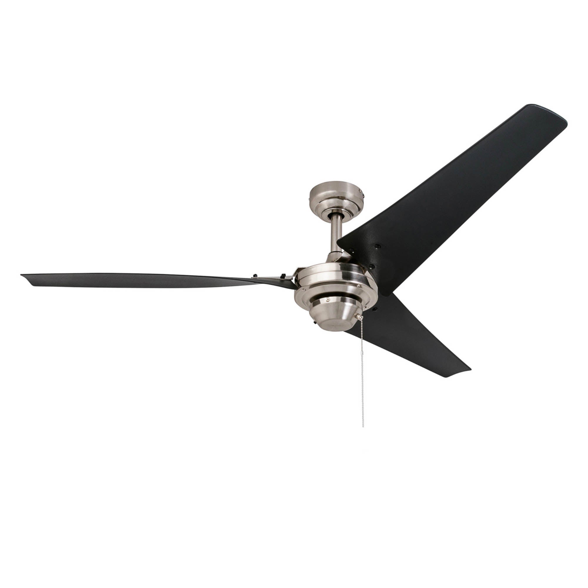 56 Inch Almadale Brushed Nickel Ceiling Fan with Pull Chain - Modern Indoor/Outdoor Cooling for Living Room, Bedroom, Patio