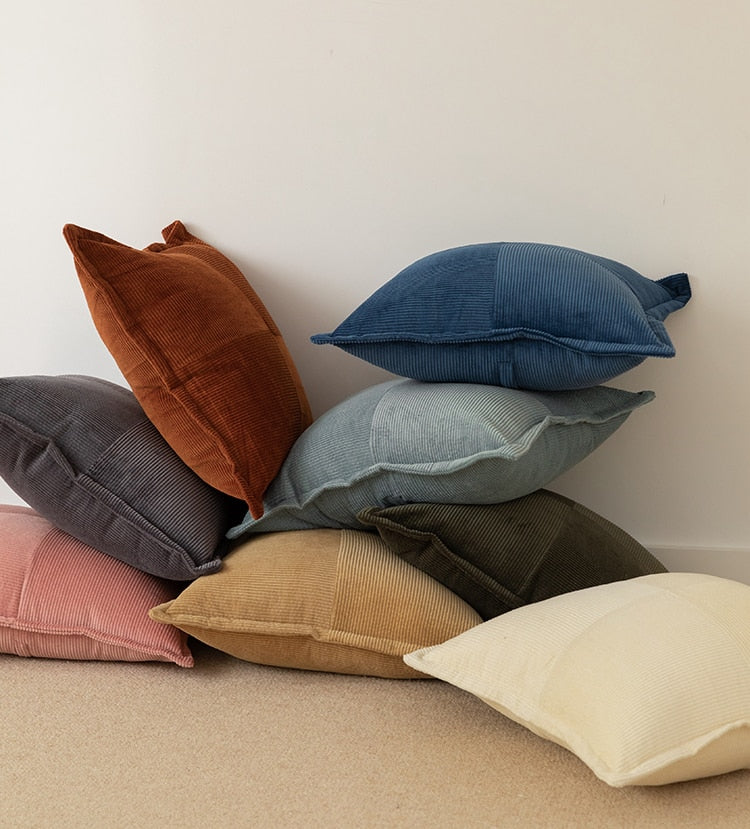 Premium Contrast Twill Solid Pillow Cover - Soft & Durable Decorative Cushion Case for Living Room, Bedroom, or Sofa - Home Decor Essentials