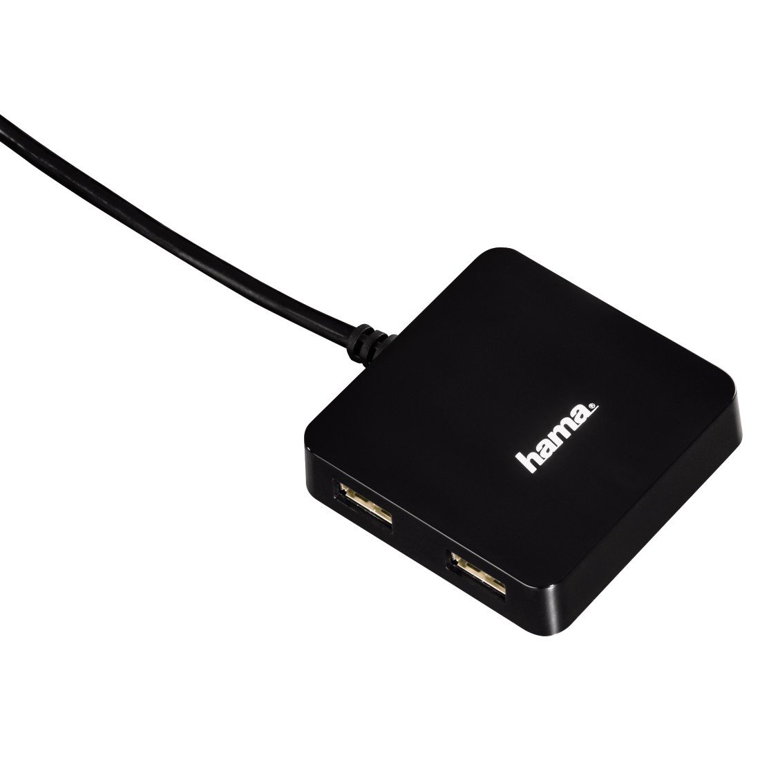 Hama Multiquad 1:4 USB 2.0 Hub with Bus Power for Laptop, PC, MacBook & iMac - Black | Expand Connectivity for Home Office, Gaming & Workspace Setup