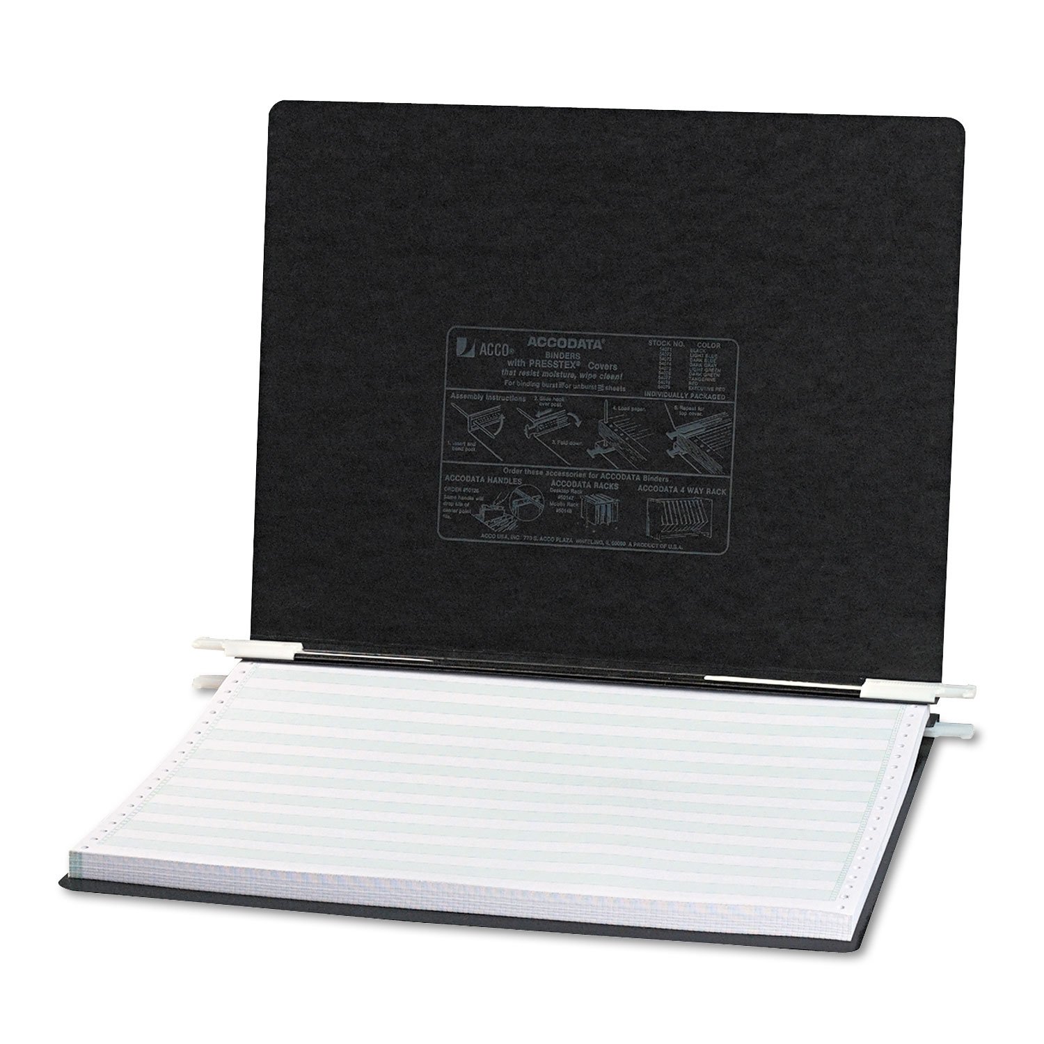 ACCO PRESSTEX Black Binder Cover with Hooks - 14 7/8