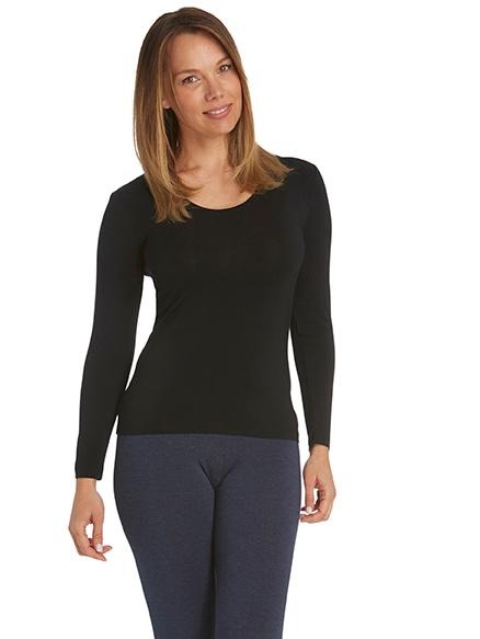 Tani Scoop Neck Long Sleeve Women's T-Shirt - Soft Stretchy Casual Blouse for Everyday Wear, Work & Date Nights