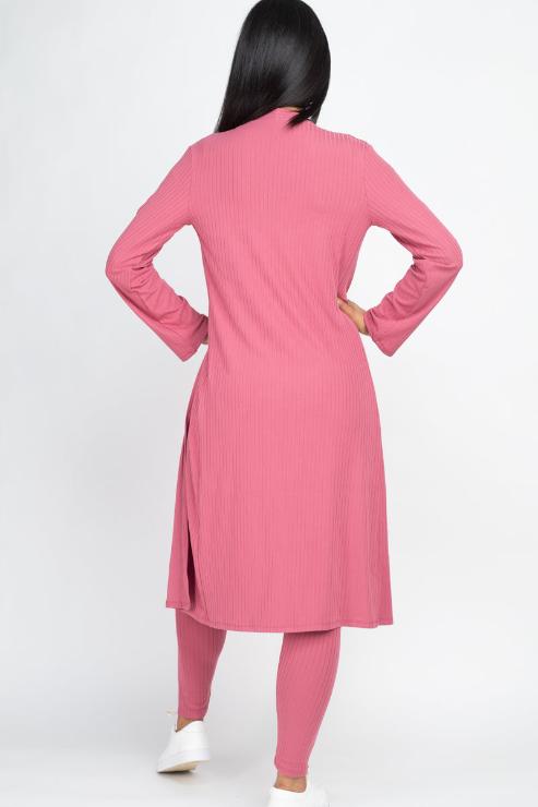 Stylish Ribbed Long Cardigan & Leggings Set for Women - Cozy Fall Winter Outfit | Perfect for Casual Wear, Office, and Date Nights