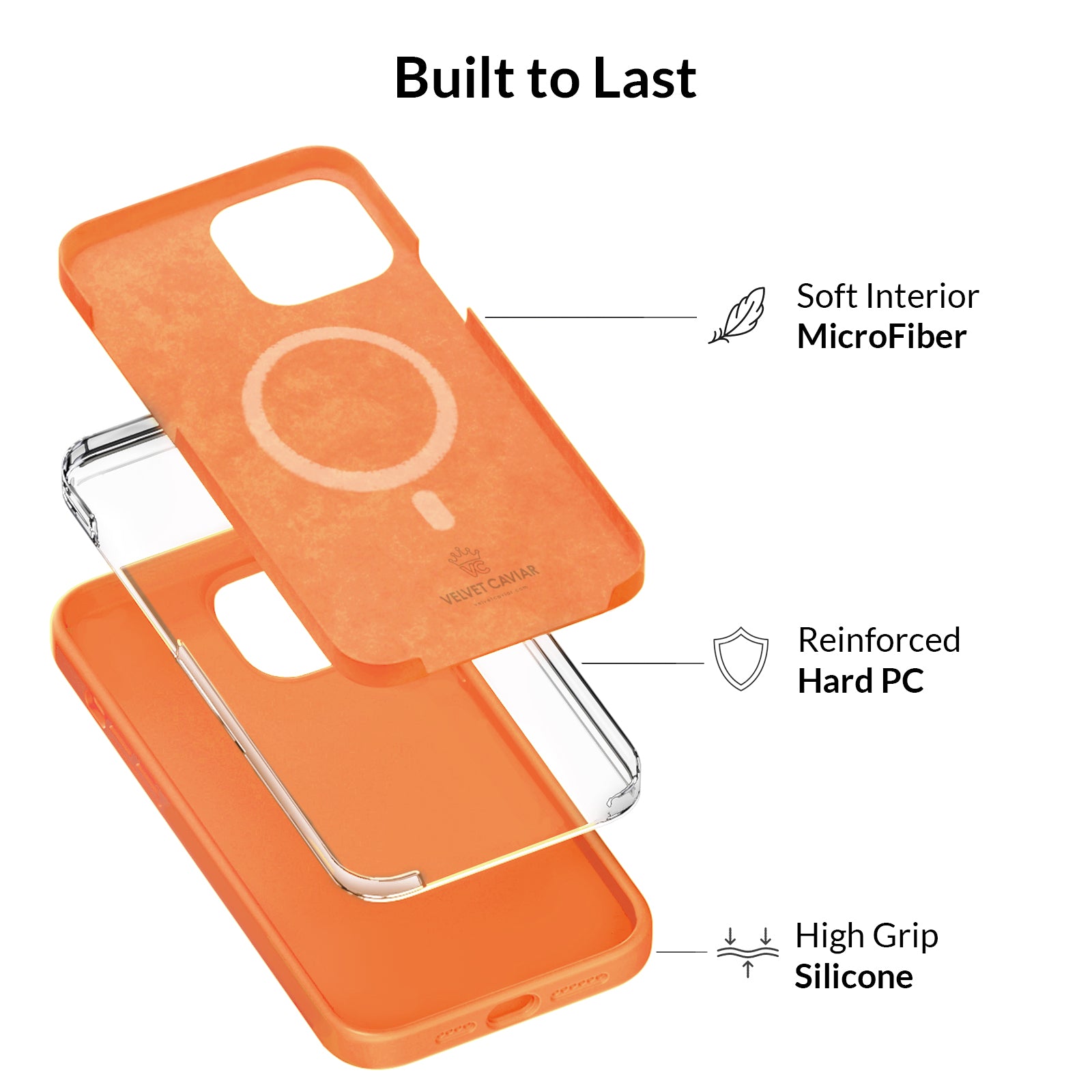 Bright Orange Silicone iPhone Case - Shockproof & Anti-Slip Protective Cover for iPhone [Model] | Perfect for Outdoor Activities, Gym & Daily Use