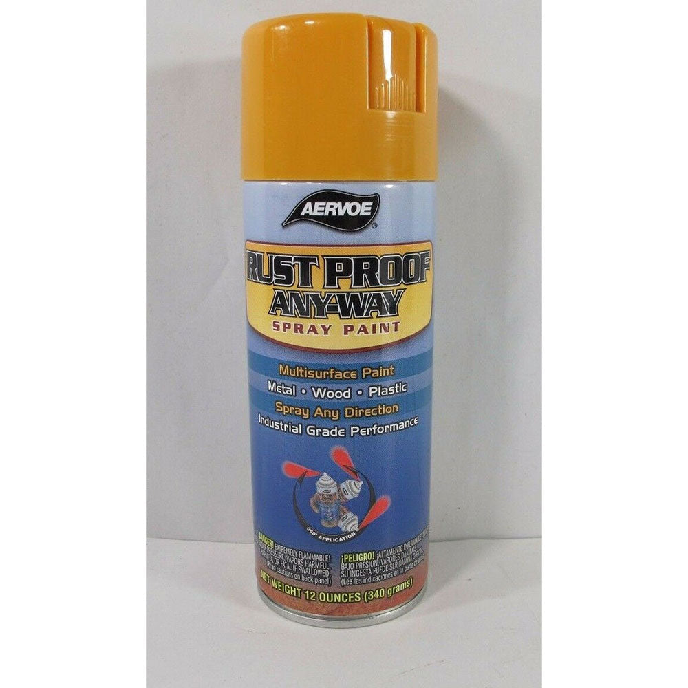 Aervoe 168 Catalyzed Yellow Rust Proof Enamel Spray Paint - Durable Anti-Corrosion Coating for Metal, Wood & Outdoor Furniture - Perfect for DIY Projects, Automotive Parts & Industrial Equipment Protection