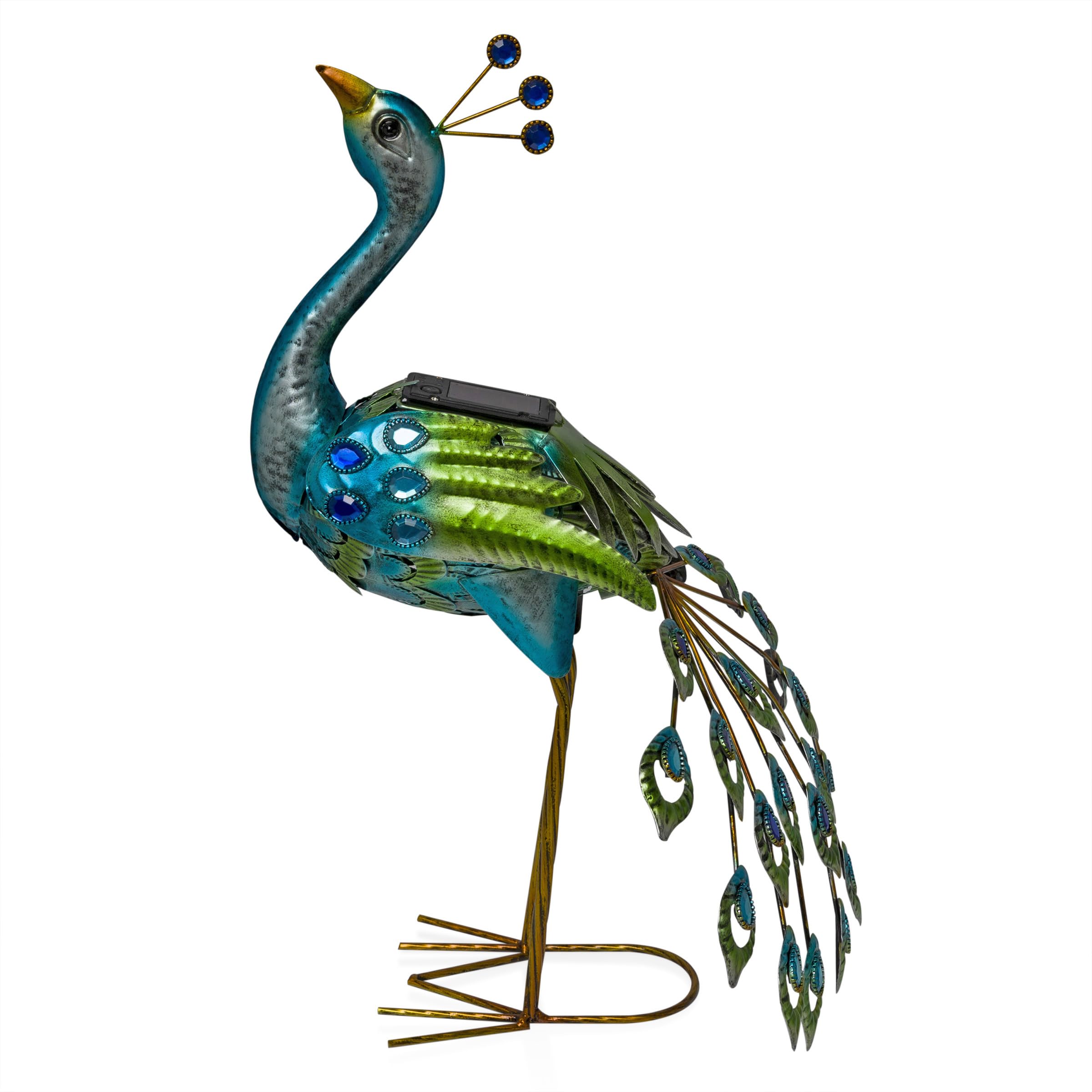 Solar Powered Peacock Garden Statue with LED Lights - 20