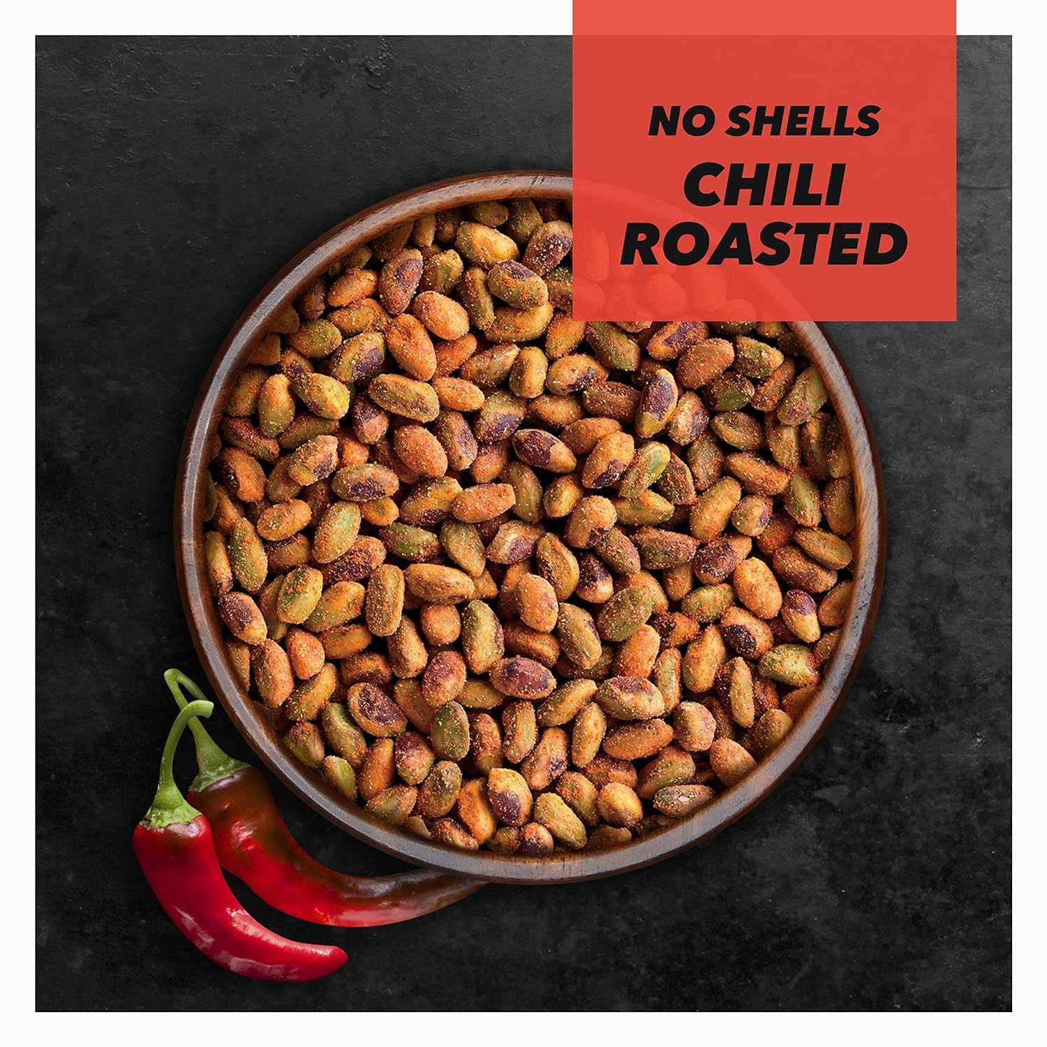 Wonderful Pistachios No Shells, Chili Roasted Nuts - 11oz Resealable Bag | High Protein Snack, Gluten-Free Healthy Snacks for Adults & College Students | Perfect for Office, Gym, Travel & Movie Nights