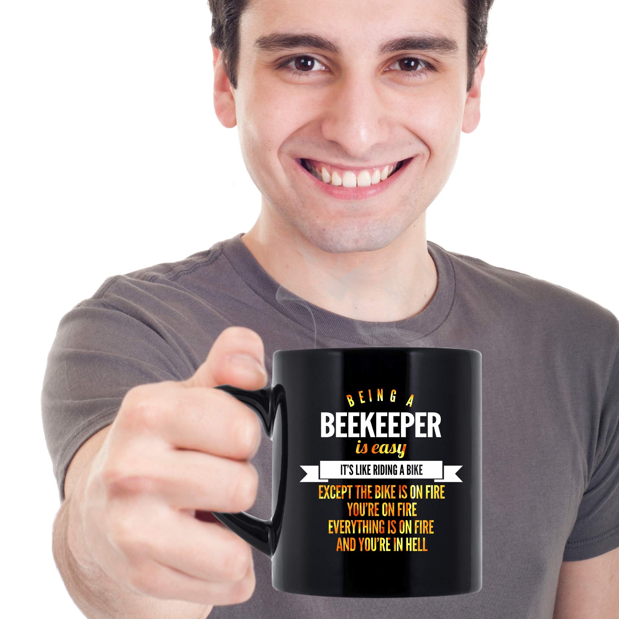 Funny Beekeeper Coffee Mug 11oz - Hilarious Gift for Women & Men - Black Ceramic Cup with Sarcastic Beekeeping Quote - Perfect for Beekeepers, Gardeners & Coffee Lovers at Work or Home