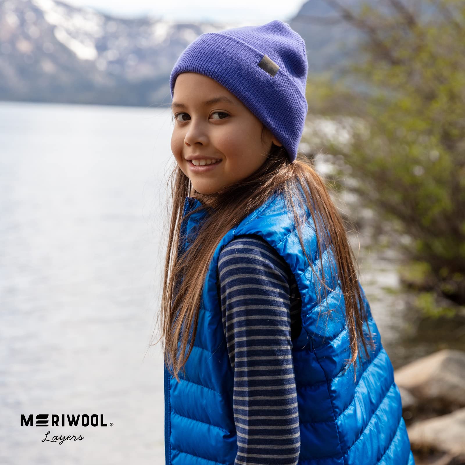 MERIWOOL Kids’ Beanie - Soft Merino Wool Ribbed Knit Winter Hat for Boys & Girls - Warm & Cozy Cold Weather Accessory for Outdoor Play, Skiing & Snow Activities