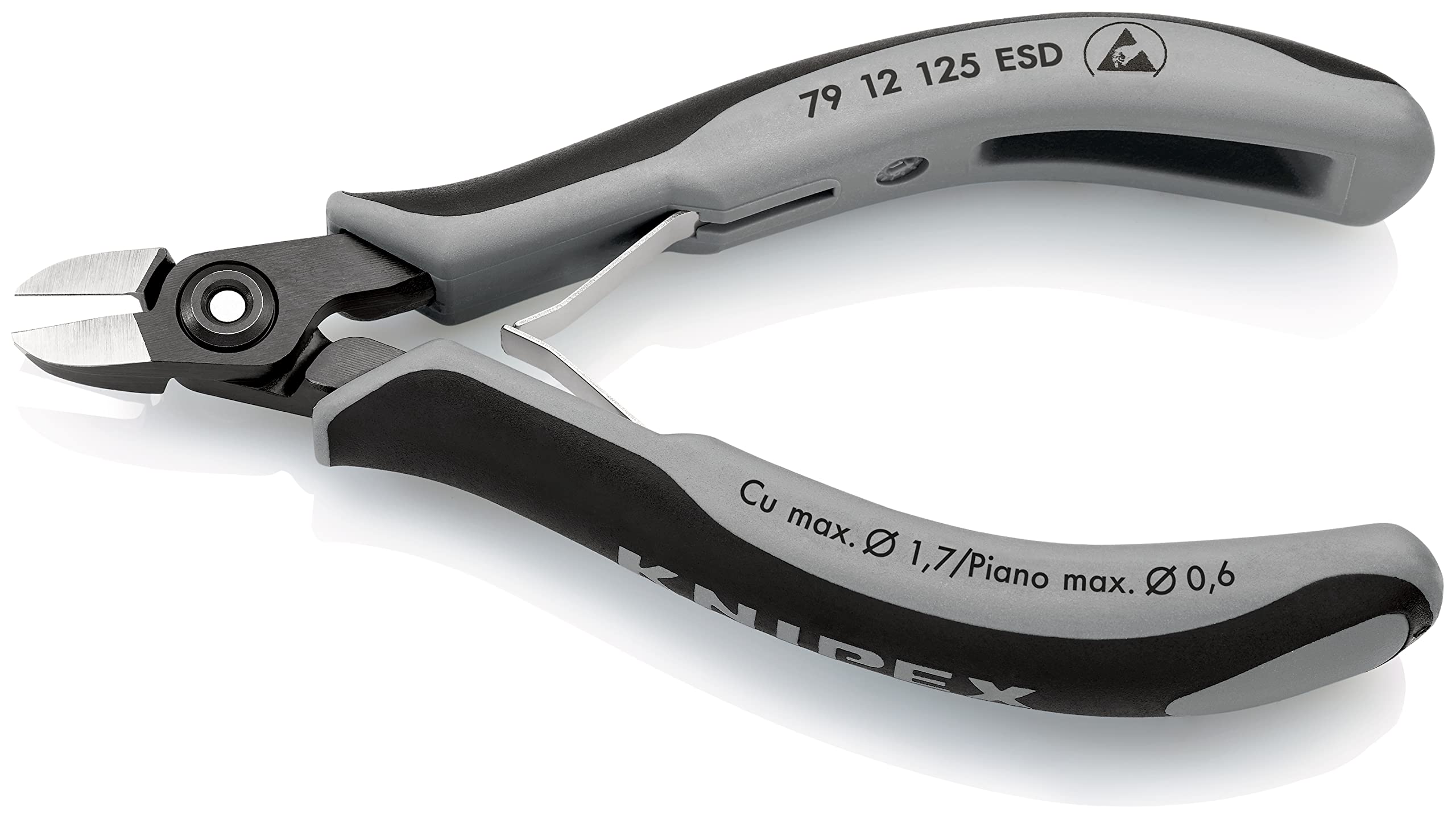 KNIPEX ESD Safe Precision Diagonal Cutters - 7912125ESD Electronics Wire Cutters for Circuit Boards & Sensitive Components | Ideal for Electricians, Technicians & DIY Electronics Projects
