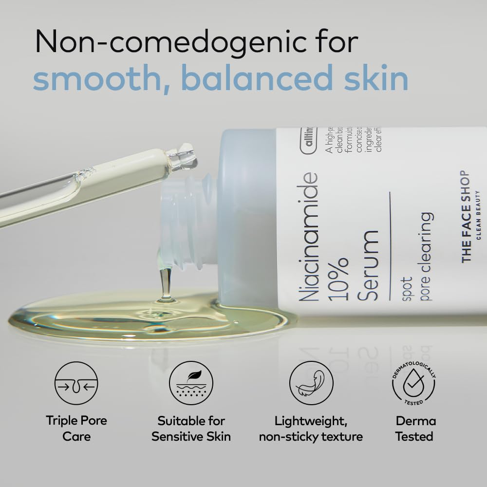 The Face Shop Alltimate Niacinamide 10% Serum with Caffeine & Peptide - Korean Skincare for Oil Control, Pore Reduction & Skin Elasticity - Non-Comedogenic Face Serum for Sensitive Skin | Perfect for Daily Skincare Routine & Acne-Prone Skin