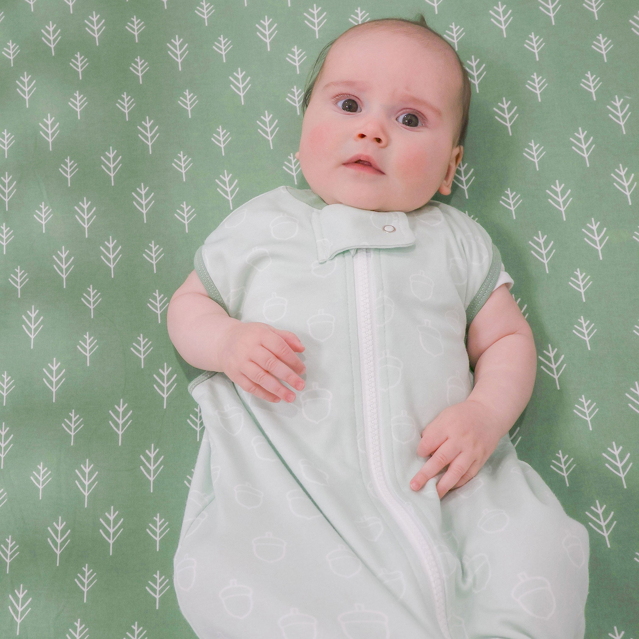 Nordic 1.0 TOG Baby Sleep Sack - Breathable Cotton Sleeping Bag for Infants 0-24 Months, Avocado Forest Print - Perfect for Nursery, Daycare & Travel
