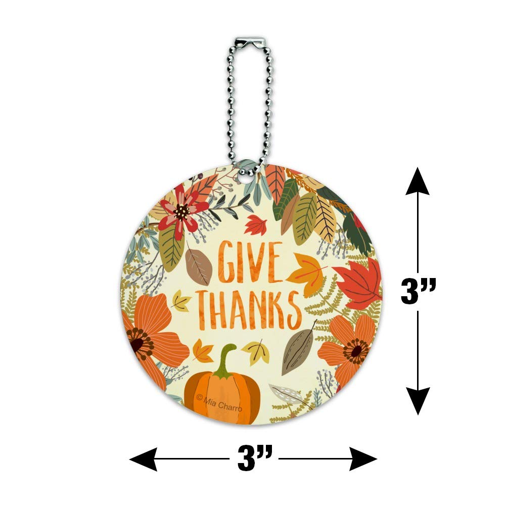 Thanksgiving Pumpkin Round Luggage ID Tag - Durable Suitcase Name Tag for Carry-On Bags - Perfect for Travel Identification & Holiday Gift Giving
