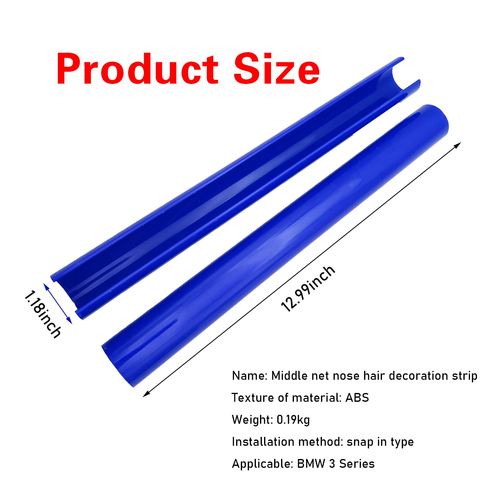 2 PCS Car Grill Inserts Decorative Strips - 12.9In x 1.1In Waterproof Durable ABS Front Grill Covers for BMW 3/4/5/6/7 Series & X1/X2/X3/X4/X5 - Blue Auto Accessories - Perfect for Car Customization & Vehicle Styling