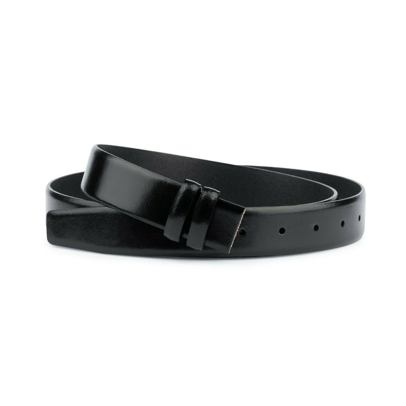 Premium Black Leather Belt for Men - 1 1/8 Inch (30mm) Width - Compatible with Cartier Buckles - Italian Genuine Leather - Perfect for Business, Casual & Formal Occasions