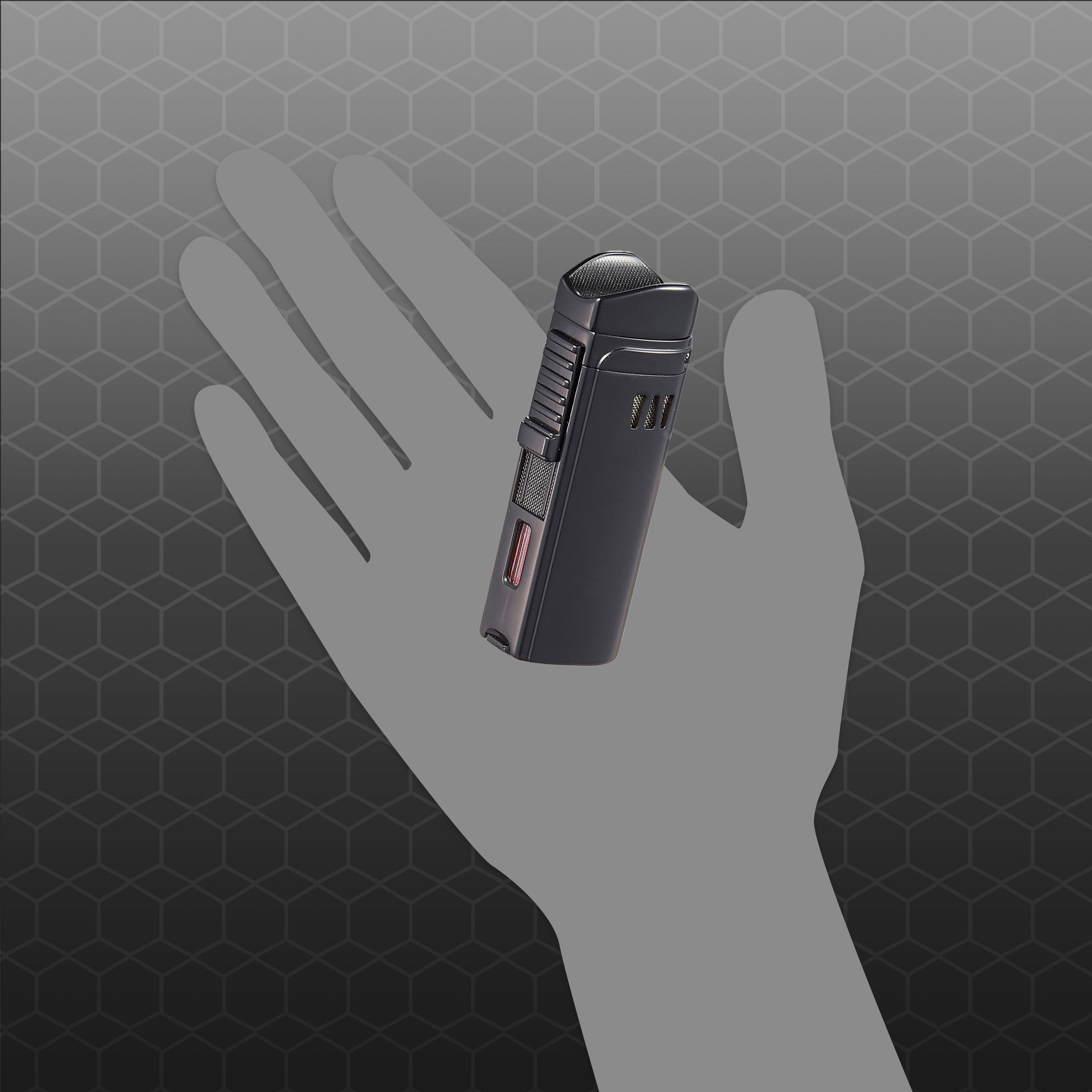 Visol Denali Triple Torch Cigar Lighter - Windproof Butane Lighter for Cigars, Cigarettes & Outdoor Use - Durable Black Finish (Perfect for Smoking, Camping & Gifts)