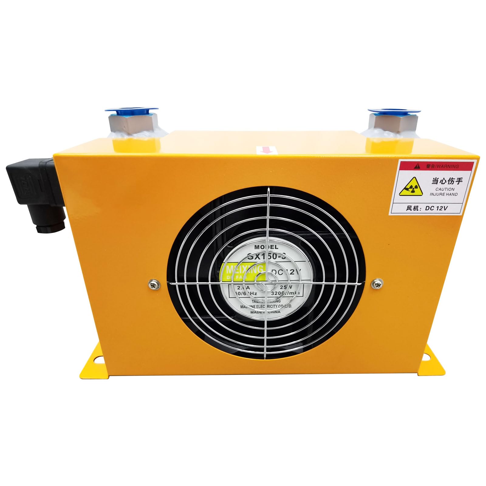 AH0608T Hydraulic Oil Cooler - 60L/min High Efficiency Air Cooling Fan for Hydraulic Systems & Compressed Air, DC12V 25W - Perfect for Industrial Machinery, CNC Equipment & Power Units