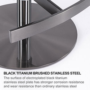 Black Titanium Stainless Steel Bar Stools - Modern Leather Bar Chair with Backrest, Swivel & Adjustable Height for Kitchen Counter, Dining Room & Home Bar (Brown, 1pc) - Perfect for Entertaining, Breakfast Nooks & Contemporary Decor