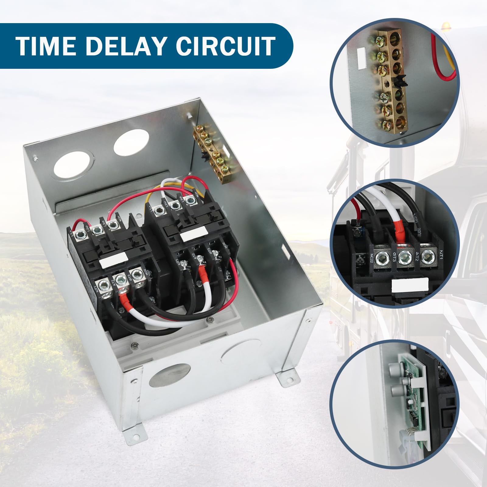 RV Automatic Transfer Switch 240VAC 50A 70A Neutral - Power Transfer Solution for RVs, Speedboats & 120/240V Power Sources | Perfect for Seamless Shore Power Switching & Emergency Backup