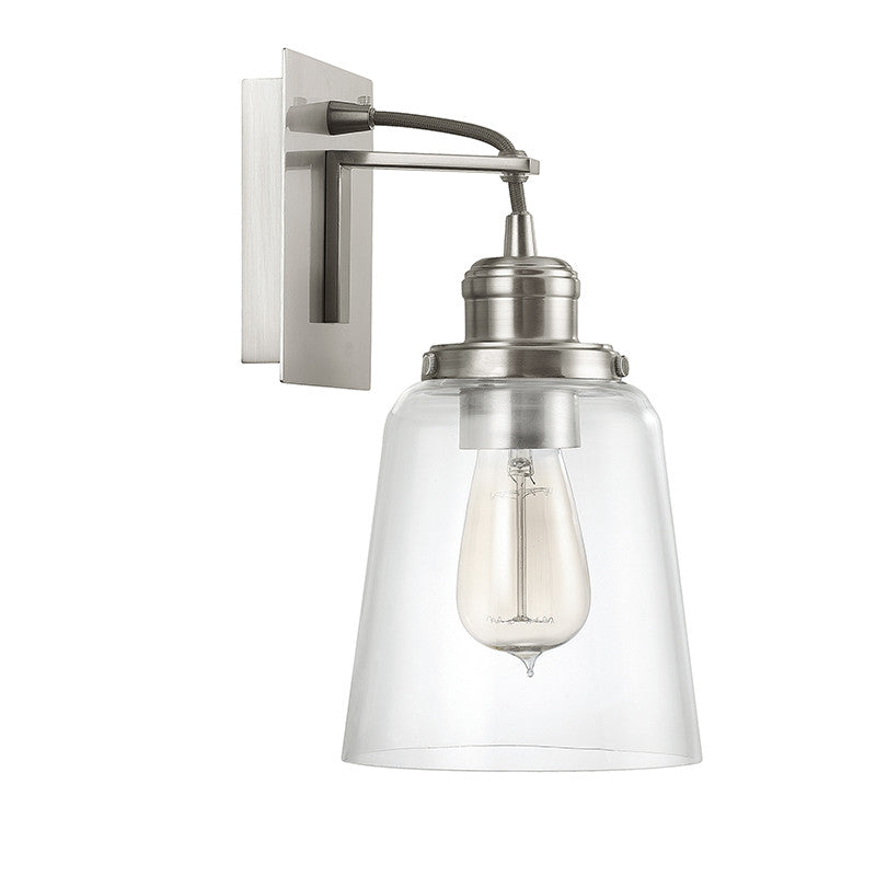 Stylish Rutledge Glass Wall Sconce - Elegant Lighting Fixture for Bedroom, Living Room & Hallway Decor