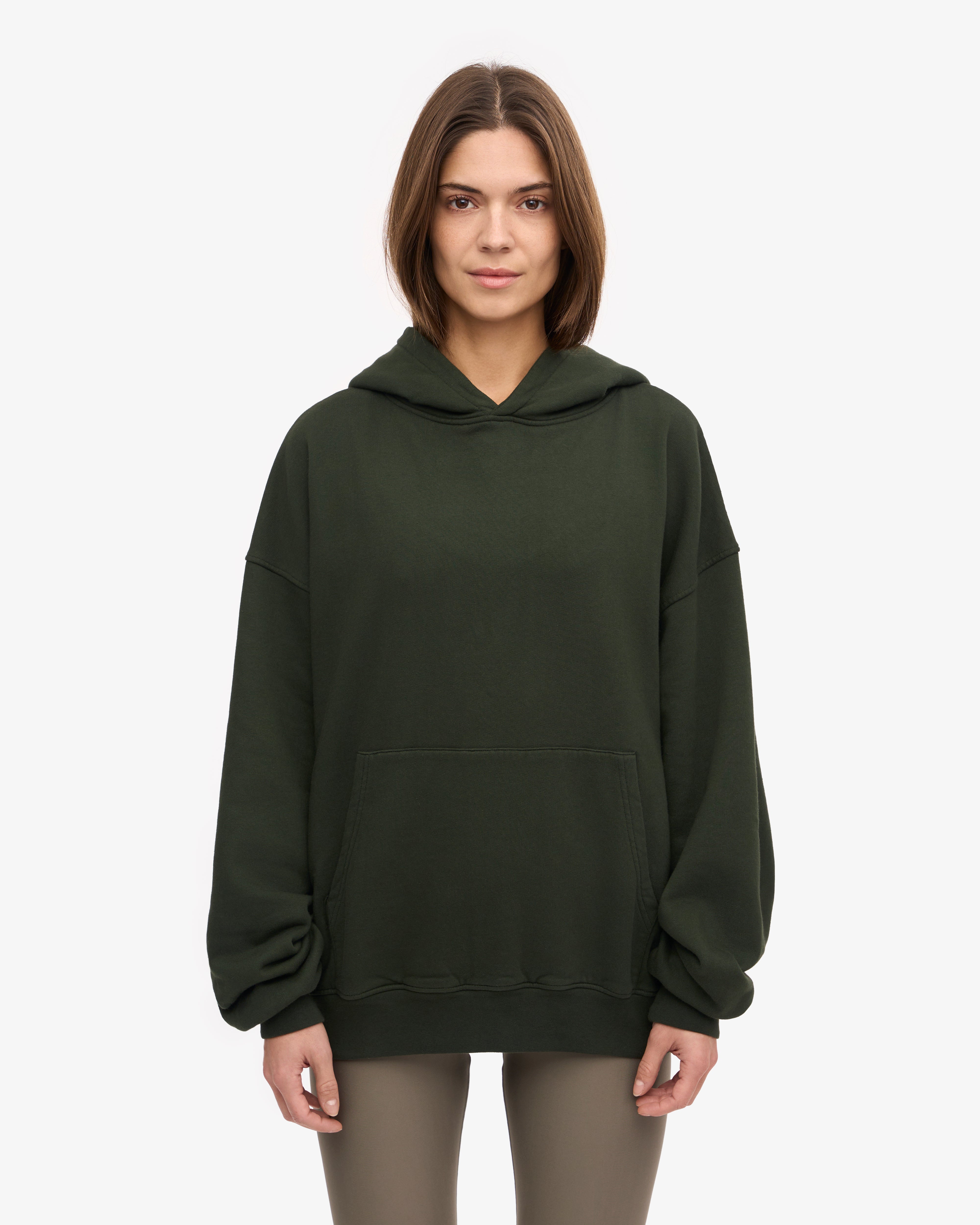 Organic Oversized Hoodie - Soft & Cozy Pullover Sweatshirt for Men & Women - Hunter Green - Perfect for Casual Wear, Lounge & Outdoor Activities
