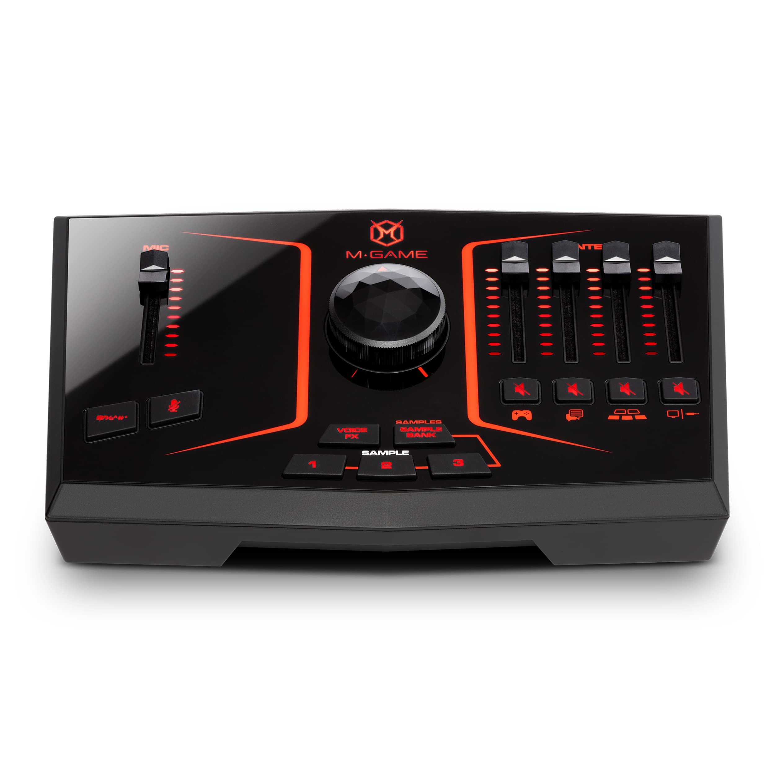 Solo USB Audio Interface Mixer for Streaming & Gaming - XLR Mic Input, Optical Input, Voice Effects, Sampler, LED Lights & Software - Perfect for Podcasting, Live Streaming & Music Production