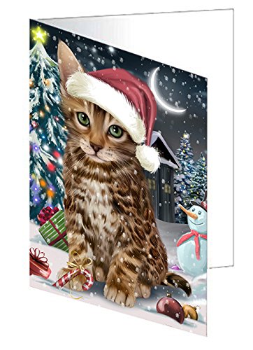 Bengal Cat Christmas Greeting Cards with Envelopes - 20 Pack Adorable Pet Holiday Invitation Cards Featuring Artistic Cat Designs GCD58916 - Perfect for Holiday Greetings, Pet Lover Gifts & Christmas Card Exchanges