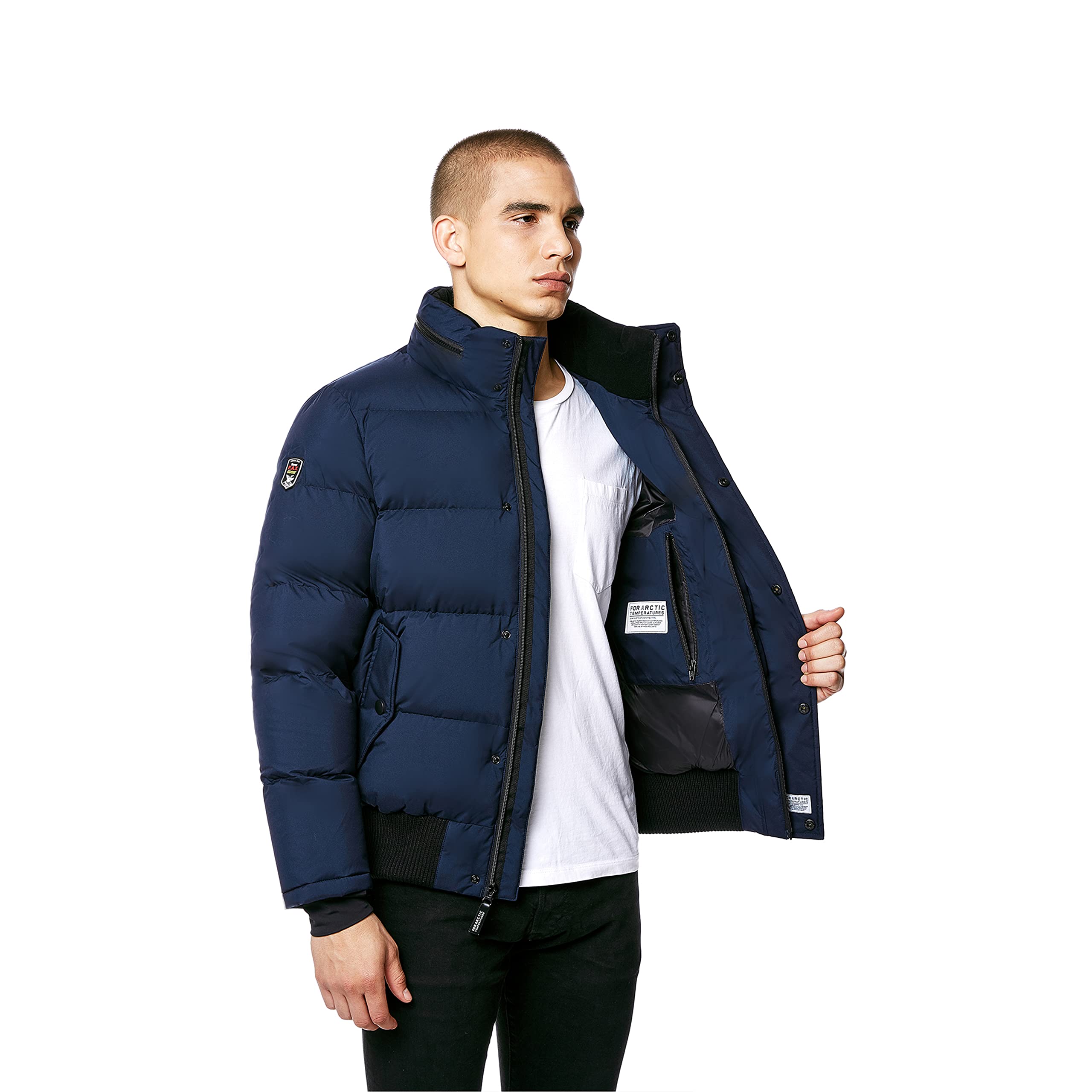 Triple F.A.T. Goose Bromley Men's Bomber Down Jacket - Warm Winter Puffer Coat for Outdoor Activities & Urban Style | Waterproof & Lightweight | Perfect for Skiing, Hiking & Daily Commute