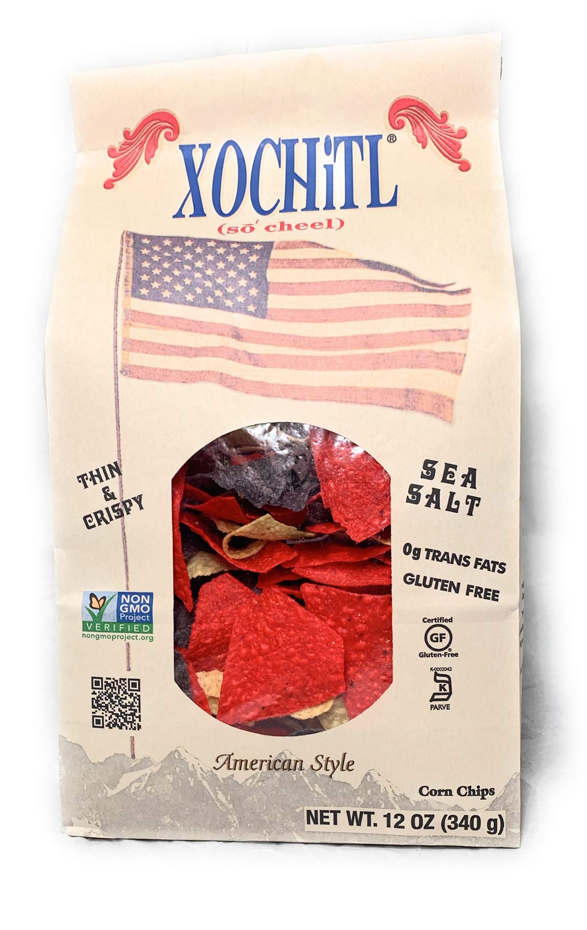 XOCHitTL (So Cheel) Thin & Crispy Sea Salt Corn Chips - Gluten Free, Non-GMO, 2 Pack (12oz Each) - Perfect for Snacking, Parties & Healthy Lifestyle
