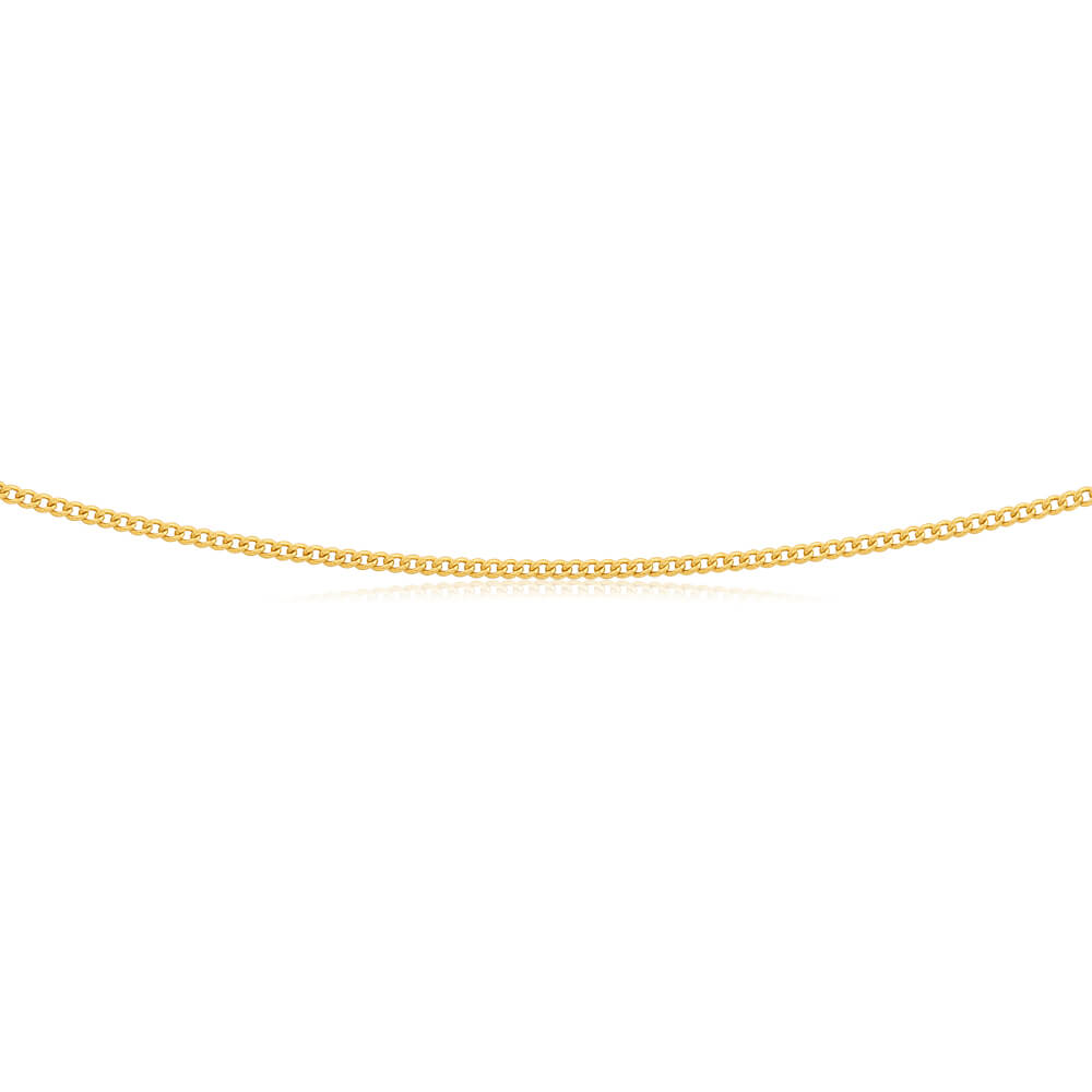 9ct Yellow Gold 50 Gauge Curb Chain Necklace 50cm - Durable & Stylish Jewelry for Men & Women, Perfect for Everyday Wear, Gifts & Special Occasions