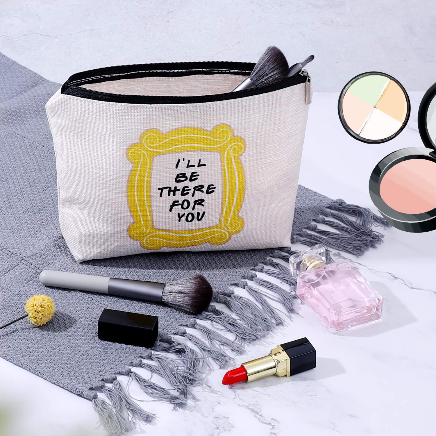 Friends TV Show Makeup Bag - Waterproof Travel Cosmetic Toiletry Bag with Yellow Peephole Frame - Perfect Gift for Friends Fans | Great for Travel, Gym & Daily Organization