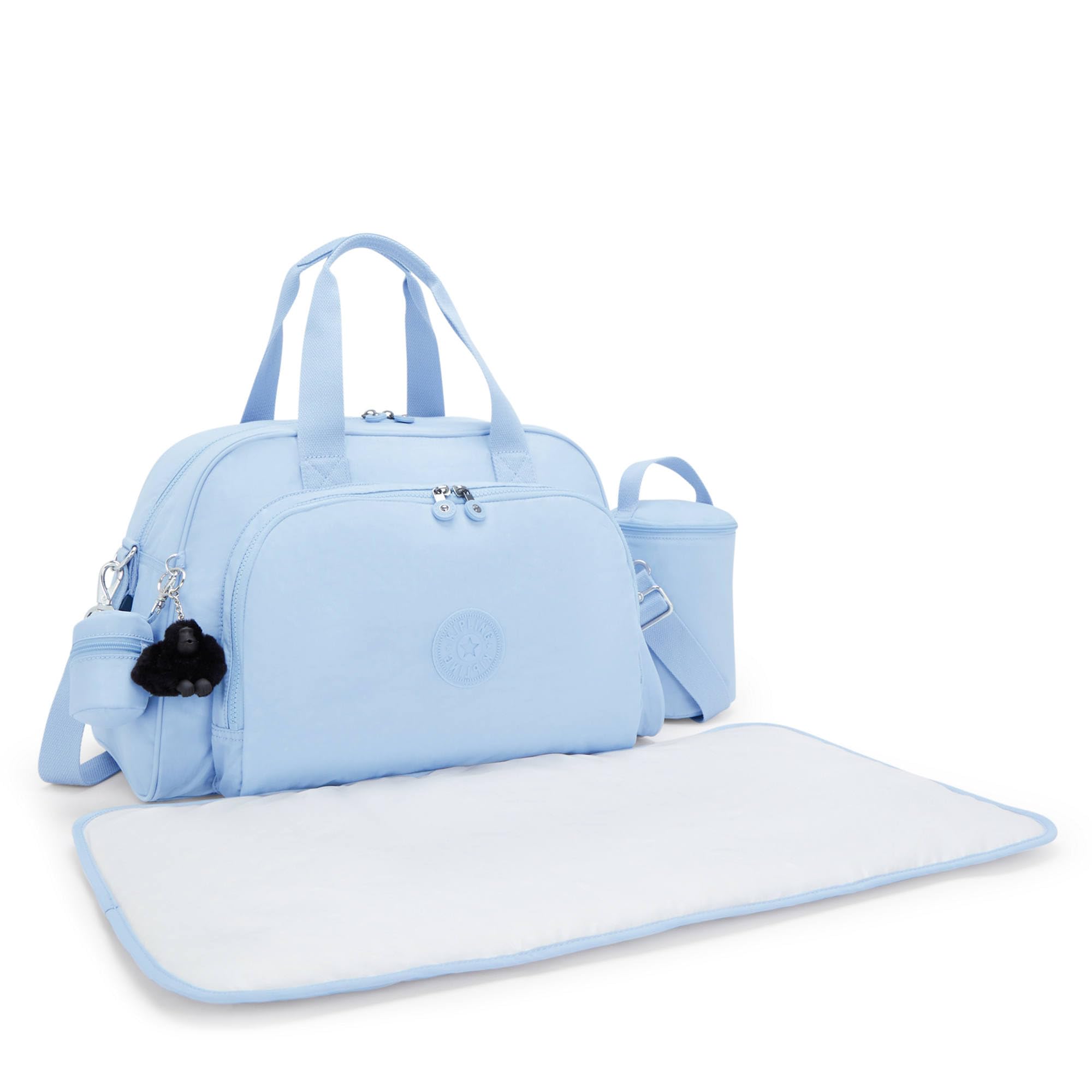 Kipling Camama Diaper Bag - Stylish & Spacious Baby Bag for Moms, Water-Resistant & Lightweight, Perfect for Travel & Daily Use (Cloudy Sky Blue)