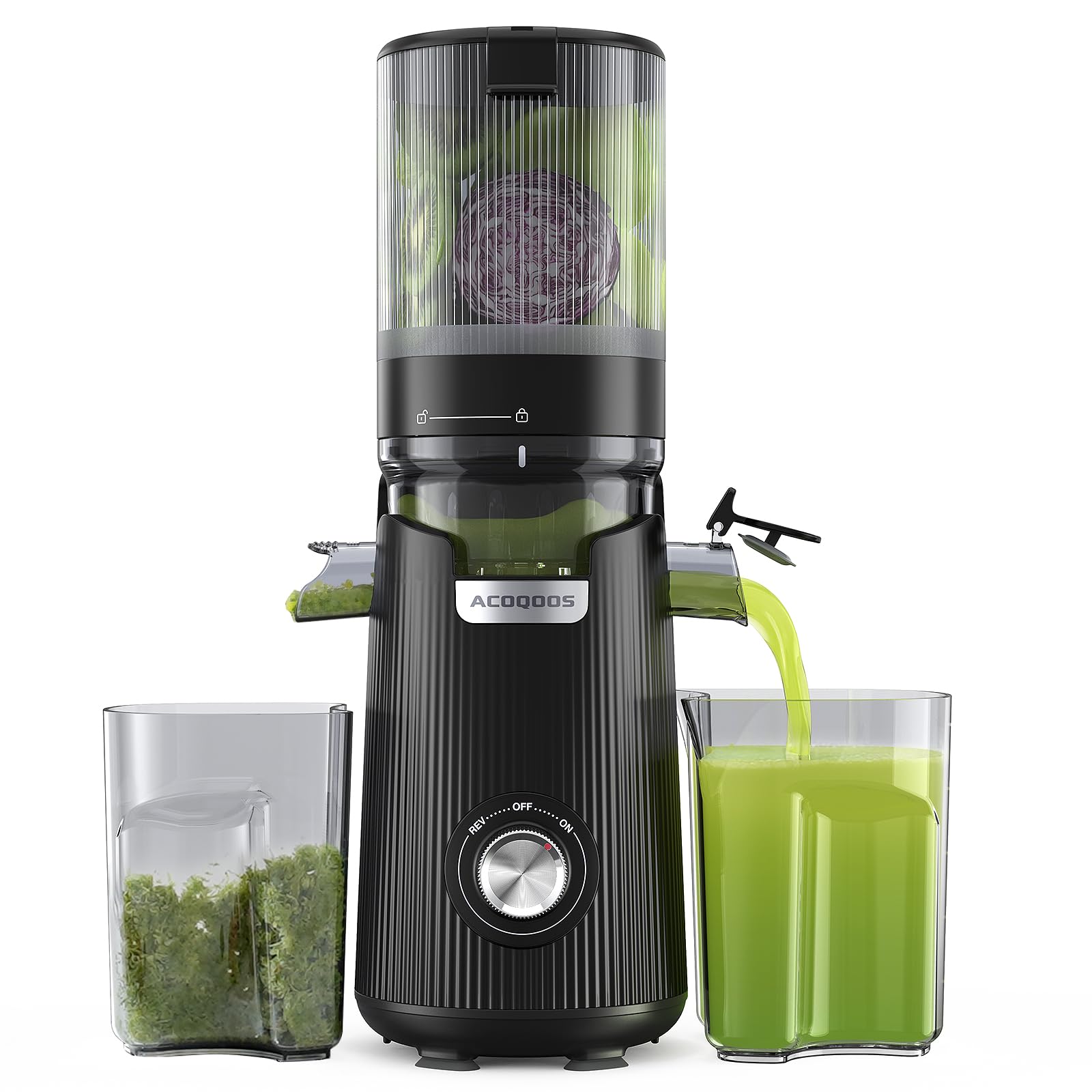 ACOQOOS Slow Masticating Juicer - Cold Press Juicer for Whole Fruits & Vegetables, 5.3
