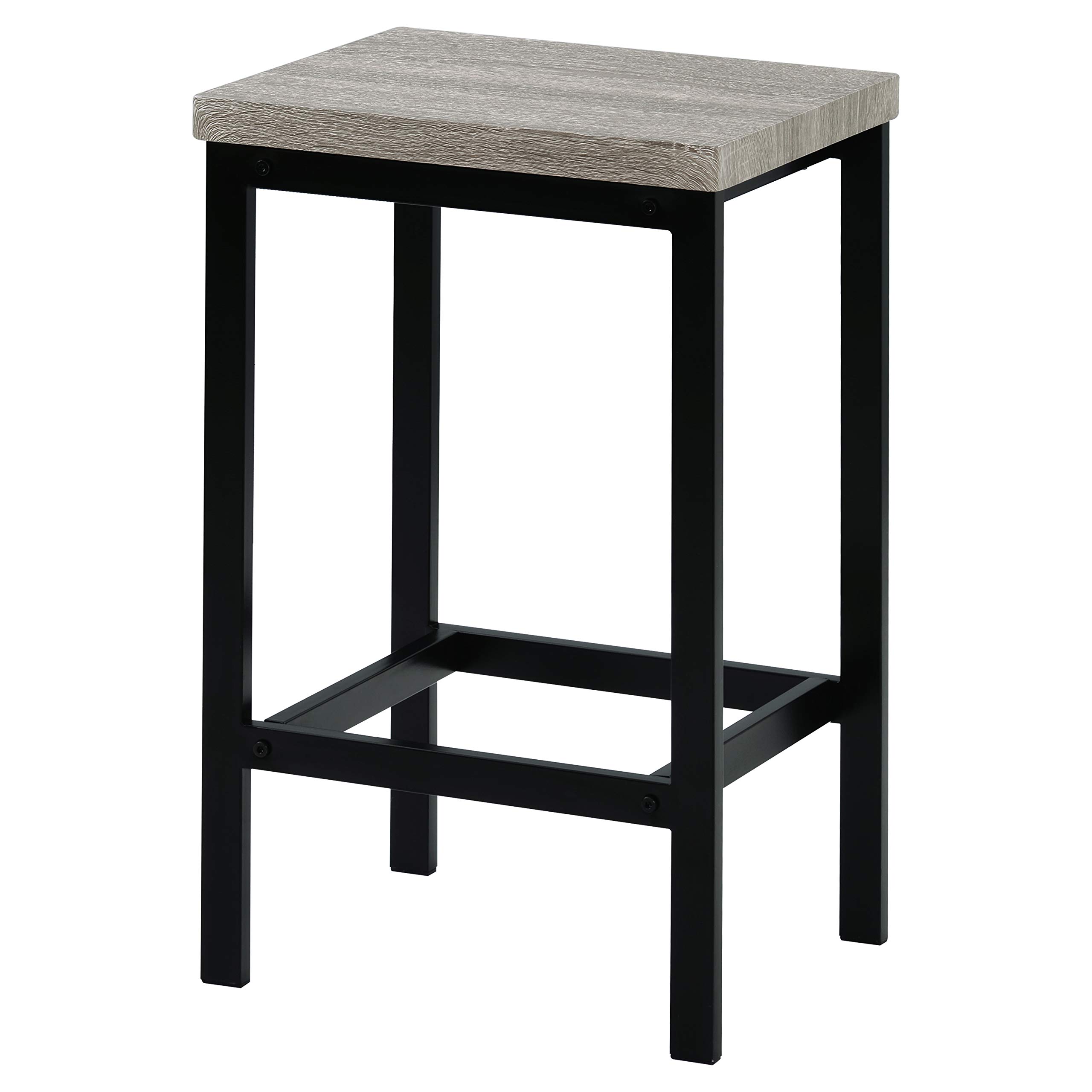 4-Piece Counter Height Extra Long Dining Table Set with 3 Stools - Gray Bar Table Set with Footrest for Pub, Kitchen & Small Space Dining - Perfect for Breakfast Nook, Apartment & Condo Living
