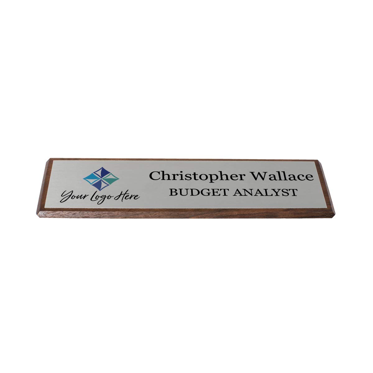 Premium Walnut Desk Wedge (Silver, 8x2