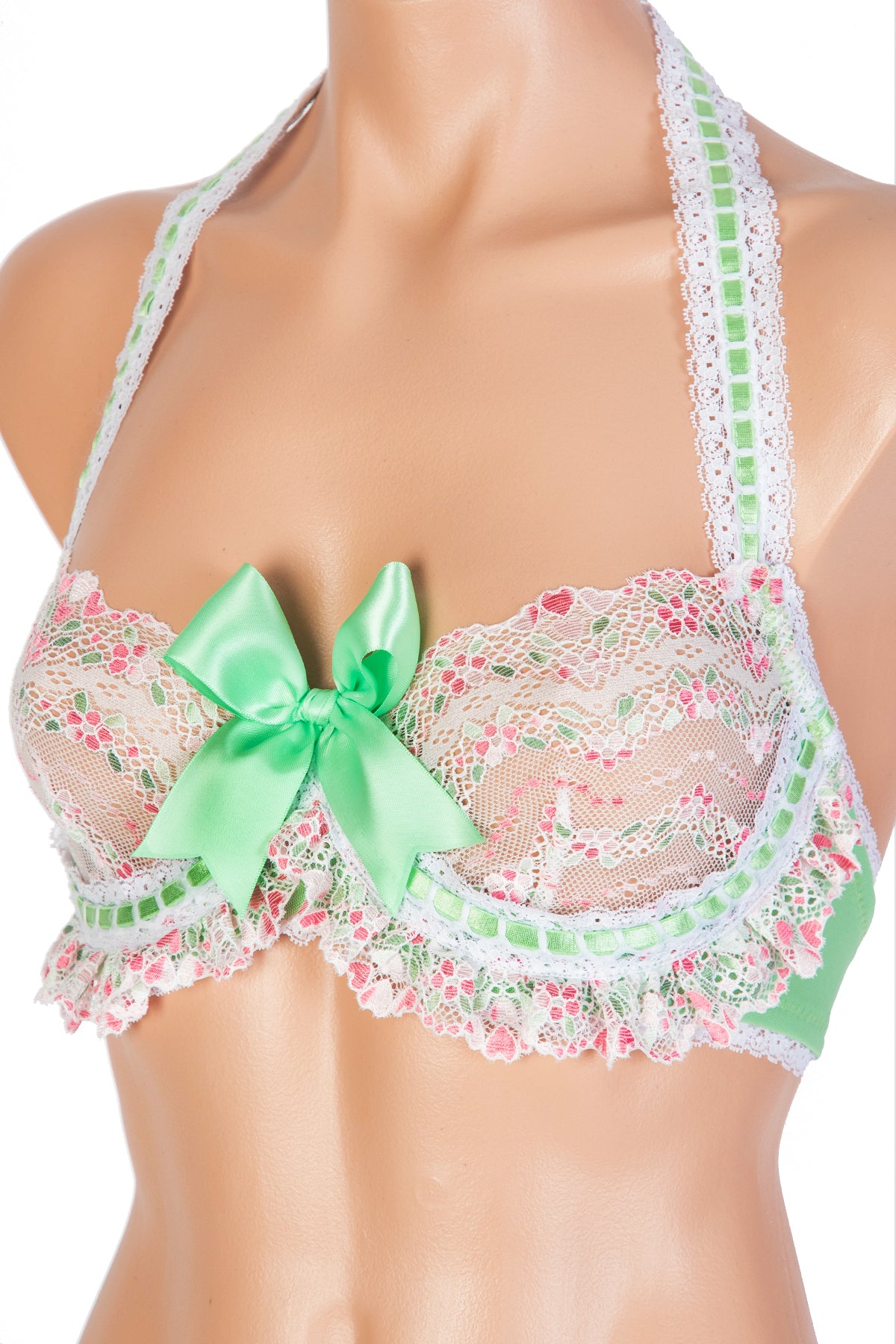 Marie Antoinette Underwire Halter Bra - Sexy Lace Push Up Bralette for Women, Comfortable Support & Lift, Perfect for Date Night, Club Wear & Special Occasions