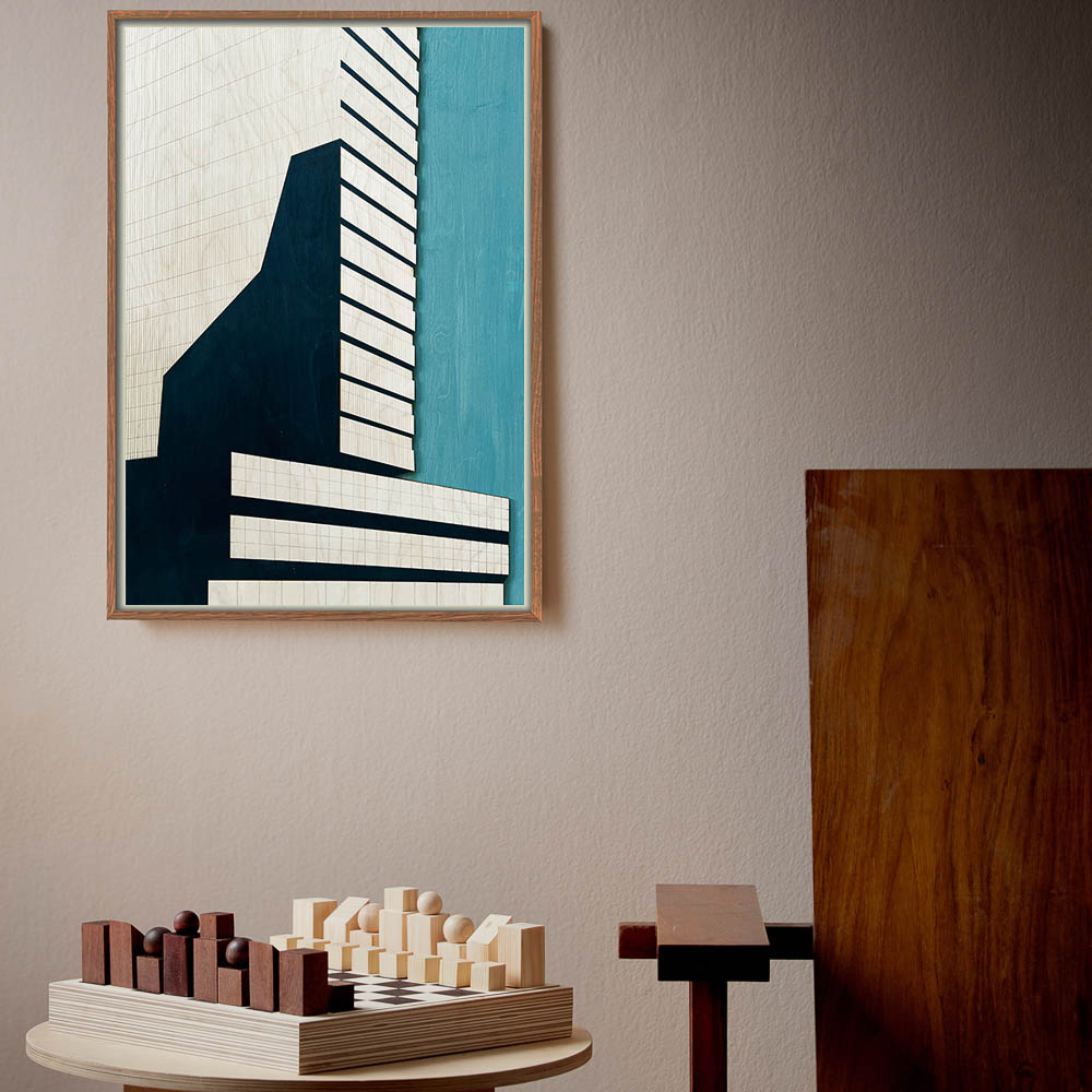KOLEKTO STUDIO Arne Jacobsen Tribute Poster - SAS Hotel Art Print 50x70cm - Mid Century Modern Wall Decor for Living Room, Office & Gallery