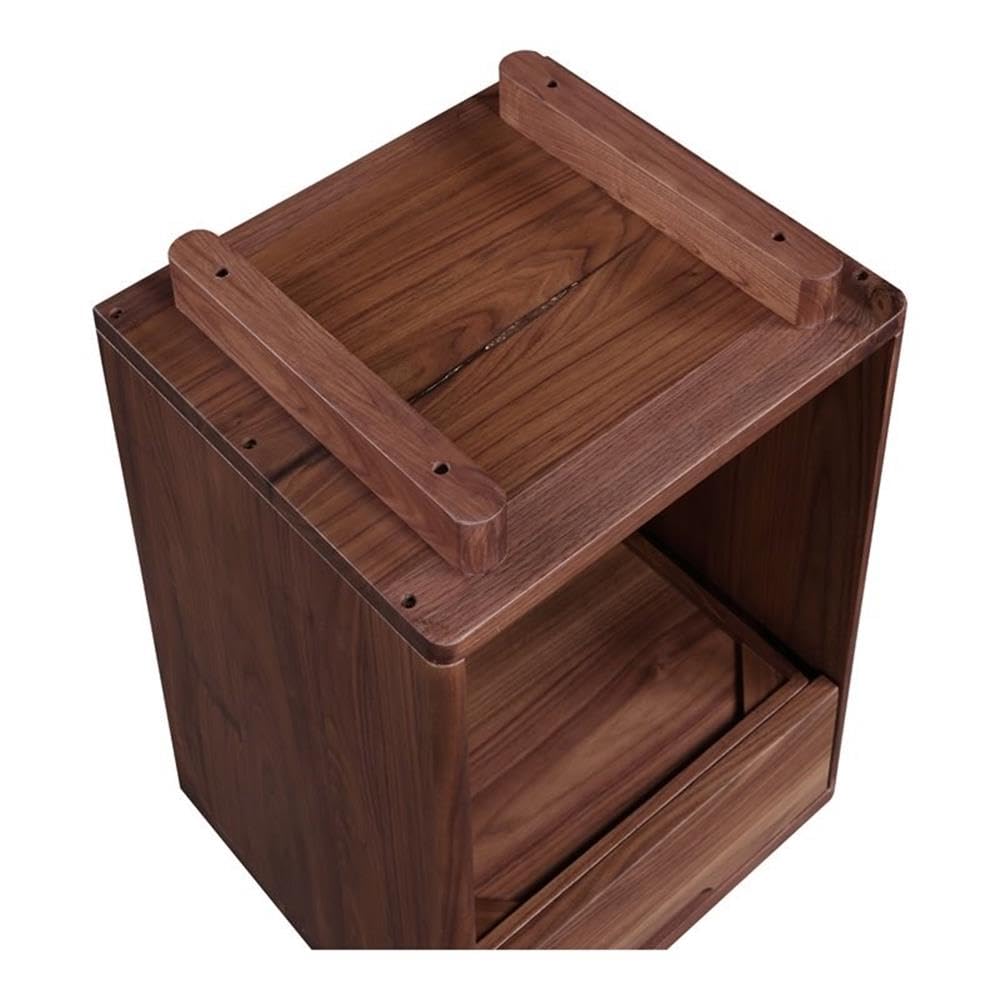 Moe's Home Collection Osamu Nightstand - Modern Bedside Table with Drawer, Wooden Night Stand for Bedroom, Living Room, and Guest Room - Perfect for Storage and Decor