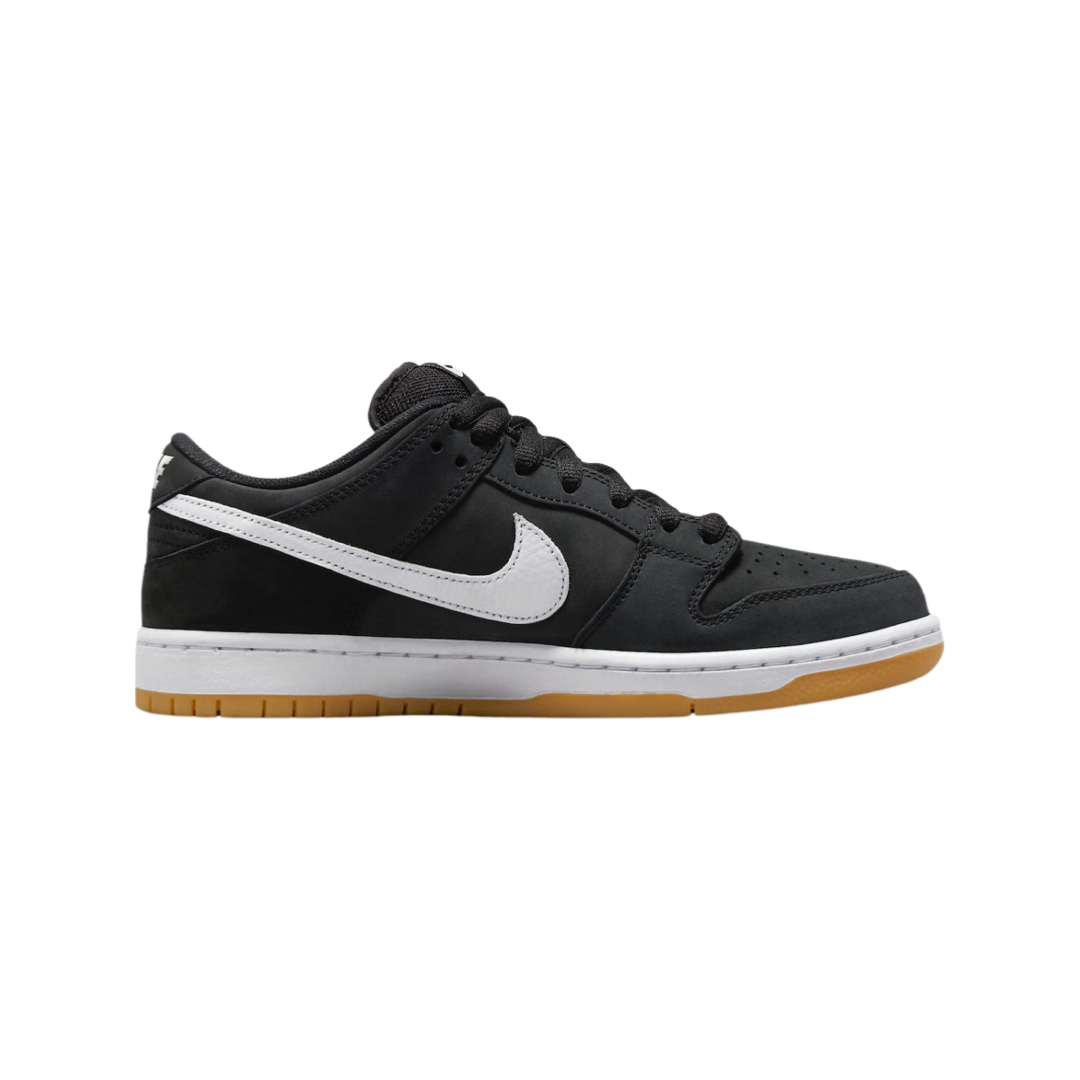 Nike SB Dunk Low Sneakers - Black Gum, Black & White - Skateboarding, Casual Wear & Street Style