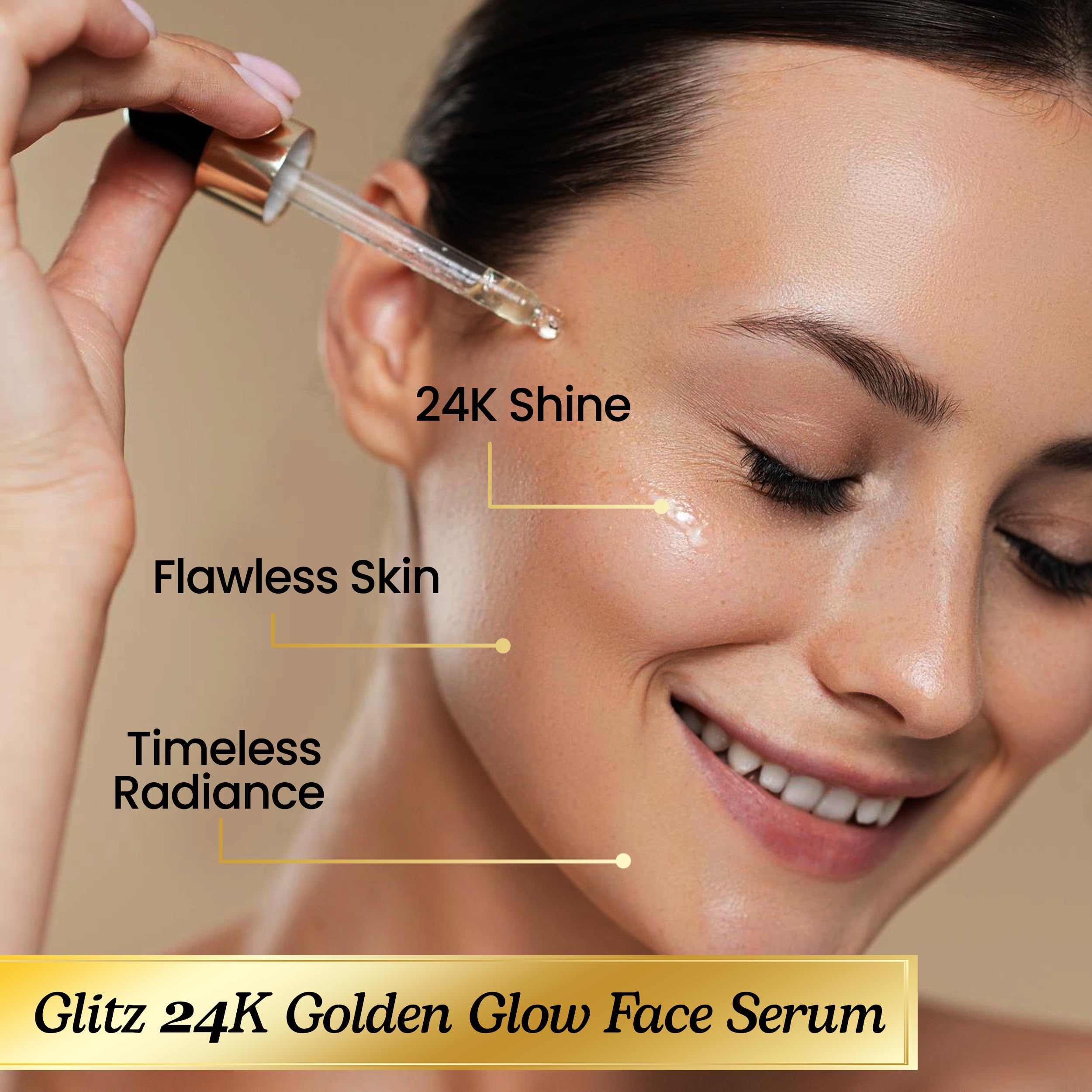 Lio Cosmeds Golden Glow Face Serum with Vitamin C, E, 24K Gold & Glutathione - Brightening, Anti-Aging, Wrinkle Reduction for Dry & Normal Skin | 30ml | Perfect for Night Routine & Daily Skincare Regimen