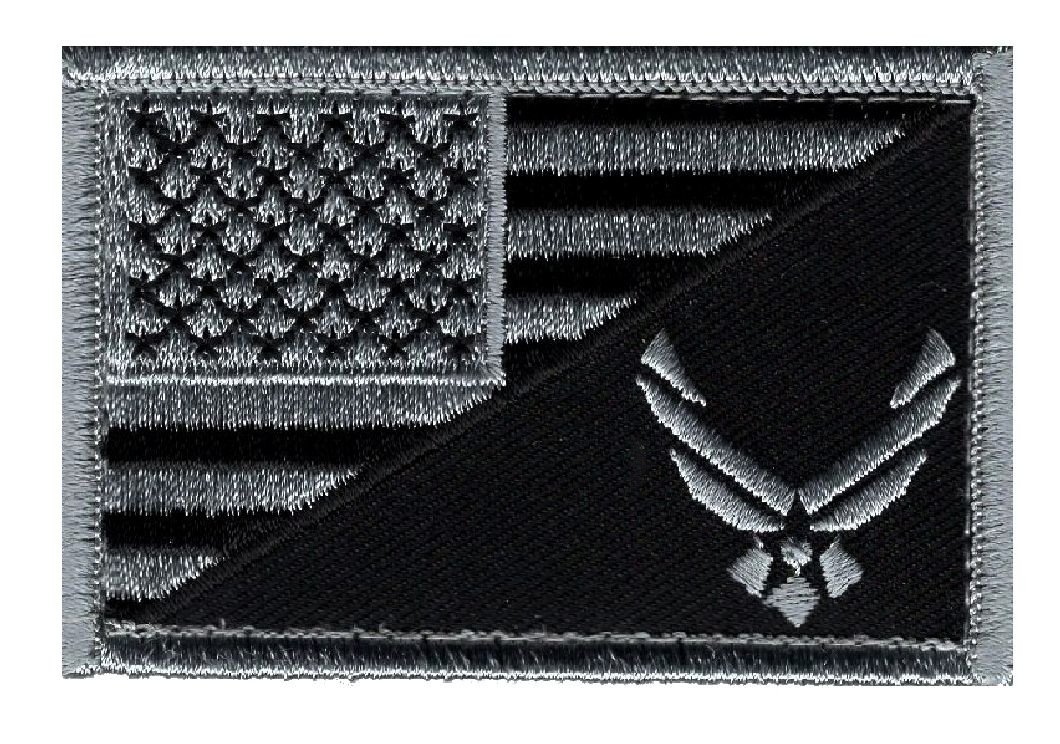 USAF Air Force Hook Fastener Patch - 3.0 X 2.0 Inch American Flag Patch for MA1 Flight Jackets - Perfect for Military Uniforms, Vests & Tactical Gear